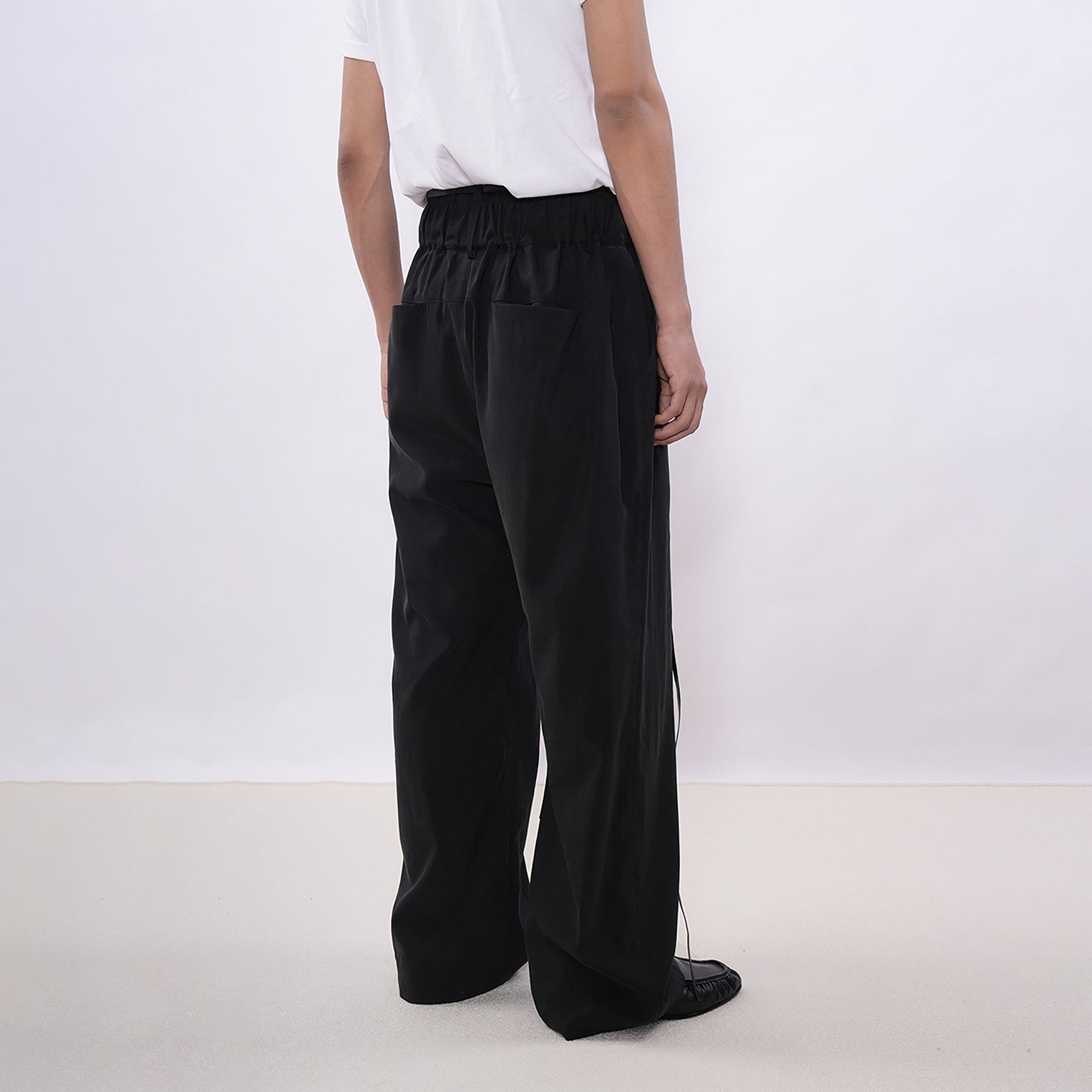 7440 37 1 Drawstring Fluid Wide-Leg Trousers-Pants-S (Preorder)-Free Shipping Leatheretro