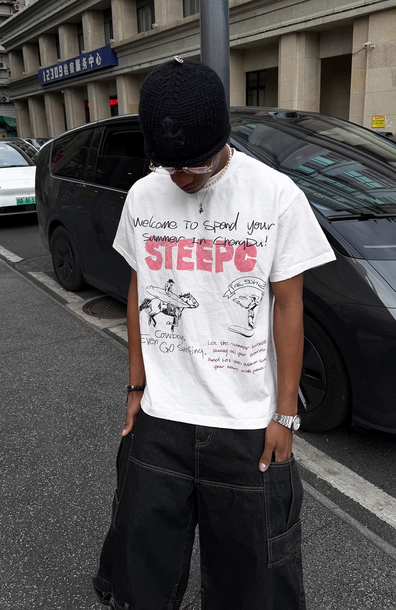 STEEPC Graffiti Sketch Graphic Tee-T Shirt-S-Free Shipping Leatheretro