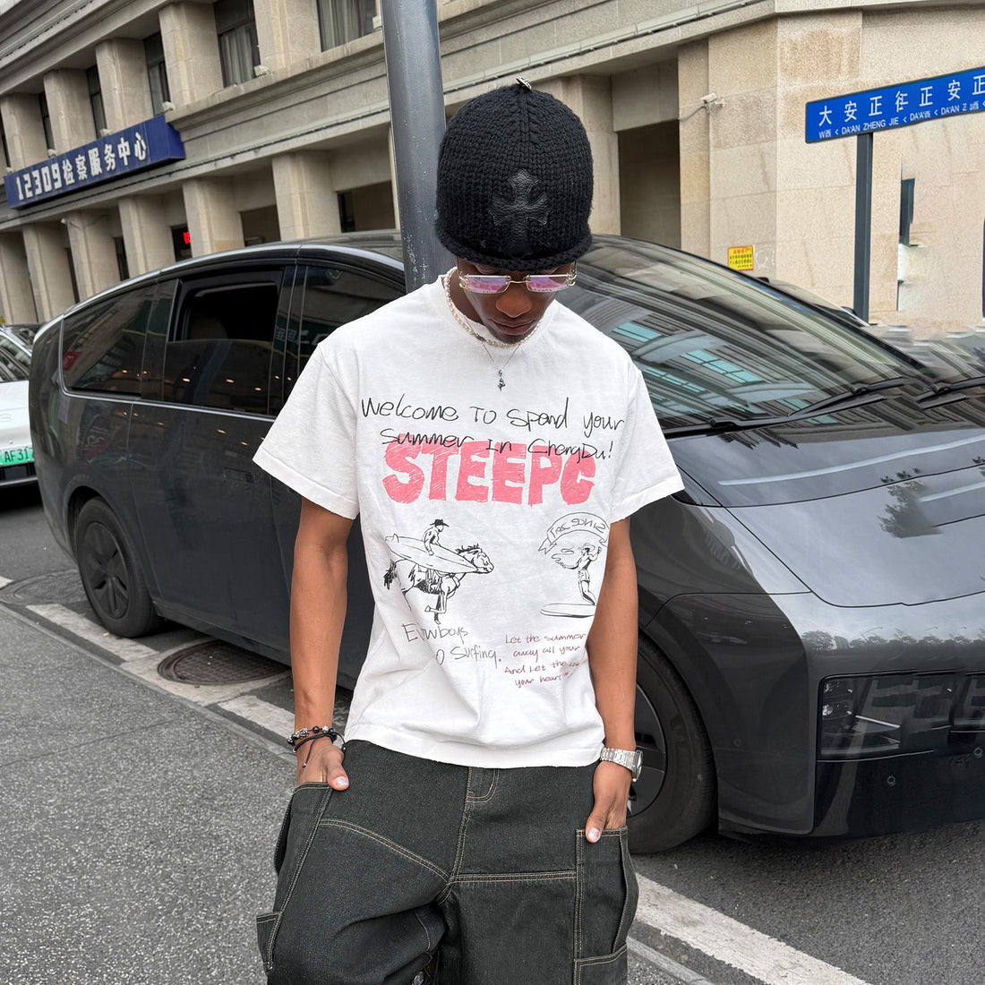 STEEPC Graffiti Sketch Graphic Tee-T Shirt-S-Free Shipping Leatheretro
