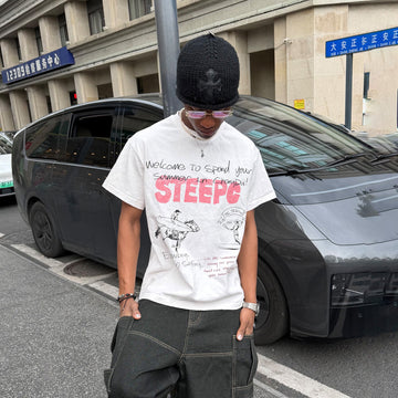 STEEPC Graffiti Sketch Graphic Tee-T Shirt-S-Free Shipping Leatheretro