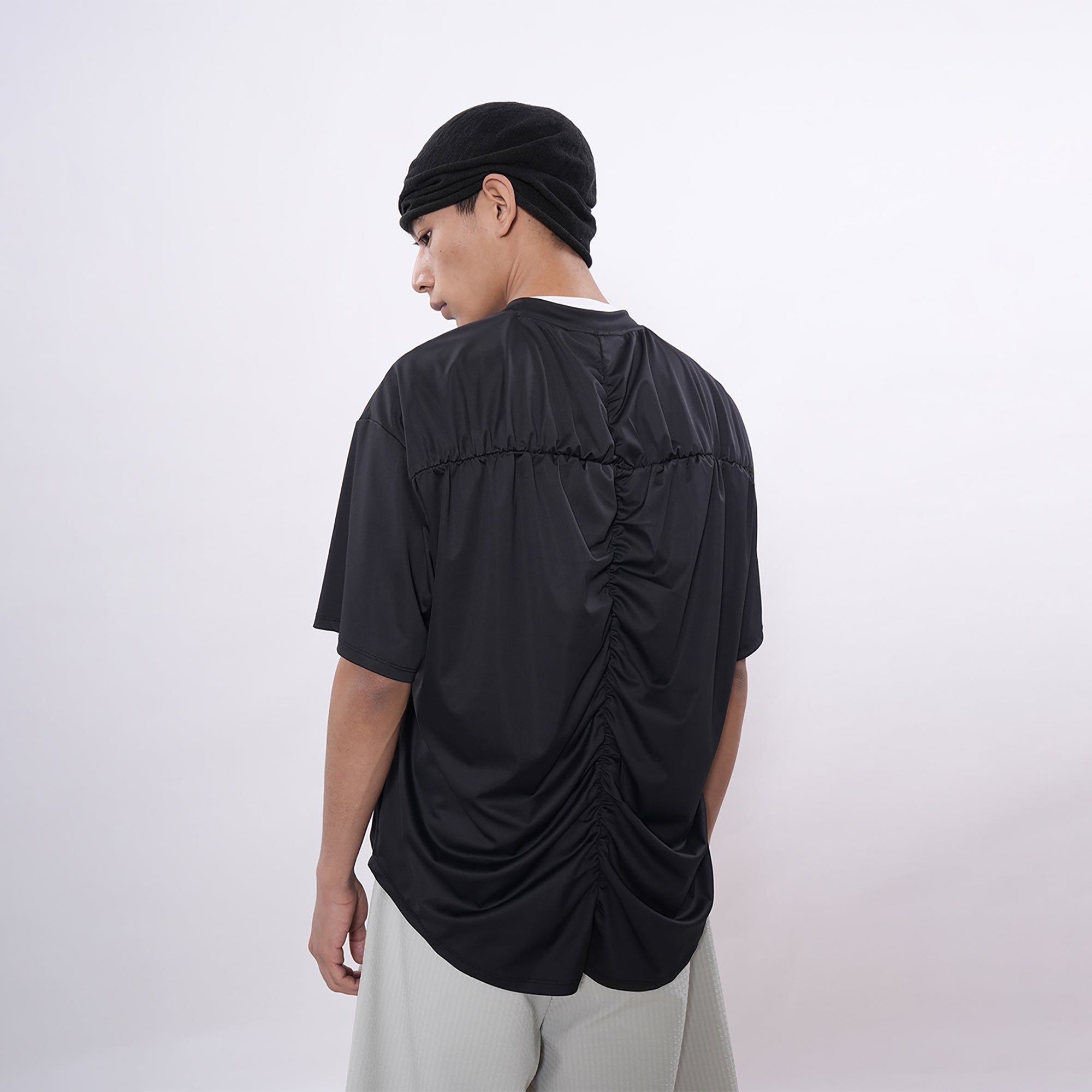 7440 37 1 Ruched Panel Training Tee-T Shirt-S (Preorder)-Free Shipping Leatheretro