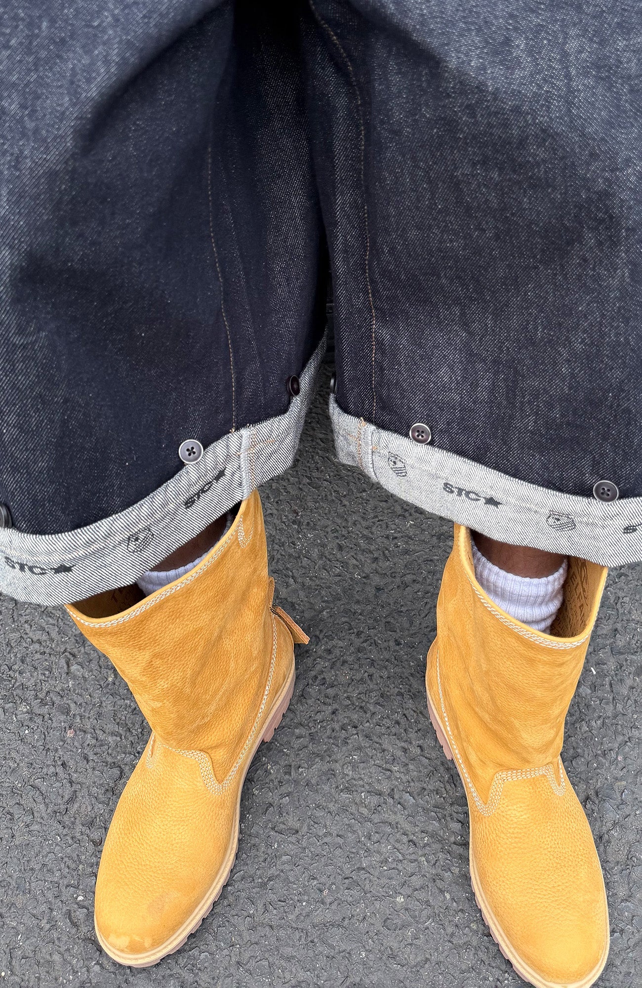 STEEPC Raw Denim Turn-Up Shorts-Shorts-S (Preorder)-Free Shipping Leatheretro