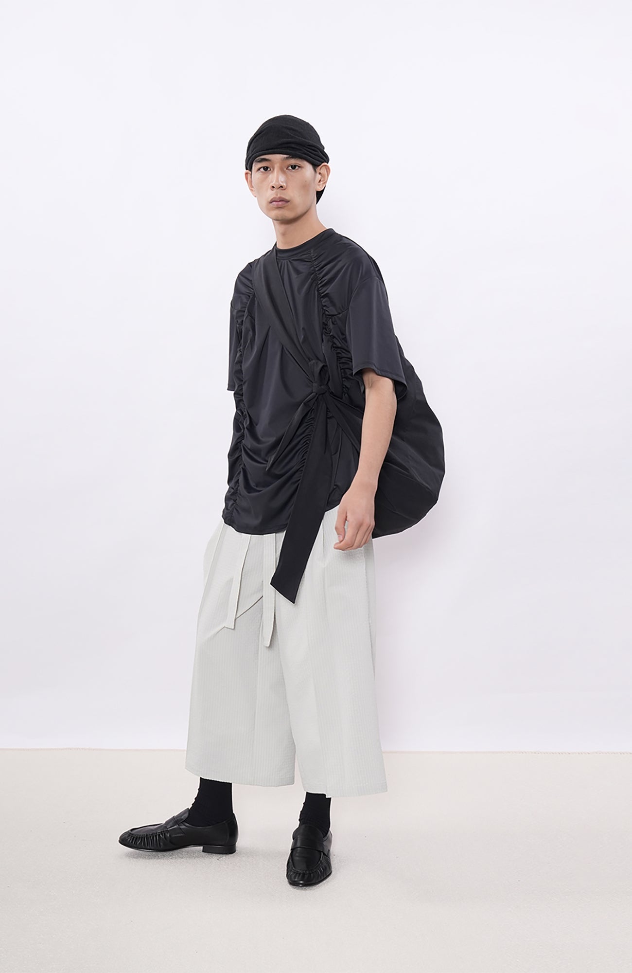 7440 37 1 Ruched Panel Training Tee-T Shirt-S (Preorder)-Free Shipping Leatheretro