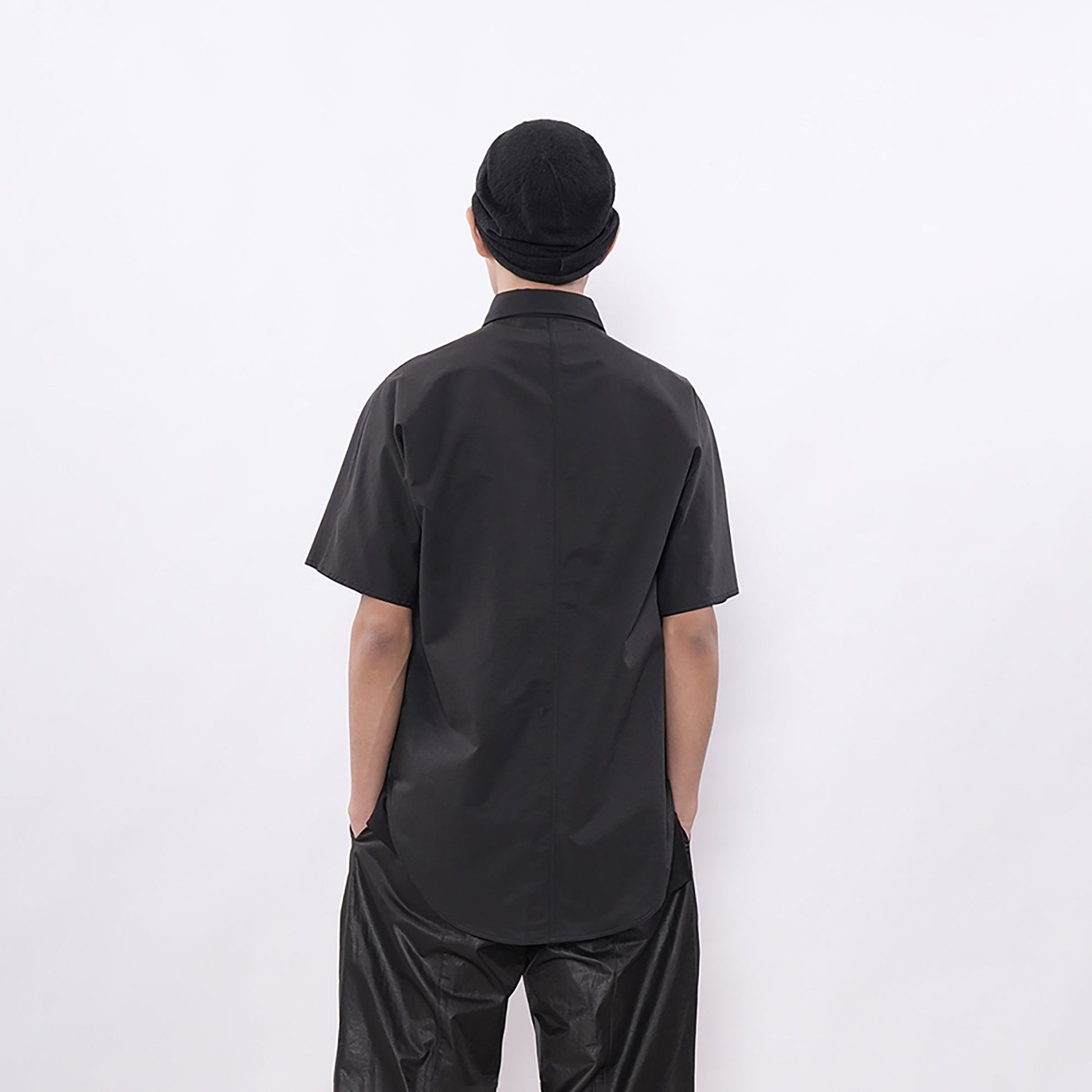 7440 37 1 Asymmetrical Placket Short Sleeve Shirt-Shirt-S-Free Shipping Leatheretro
