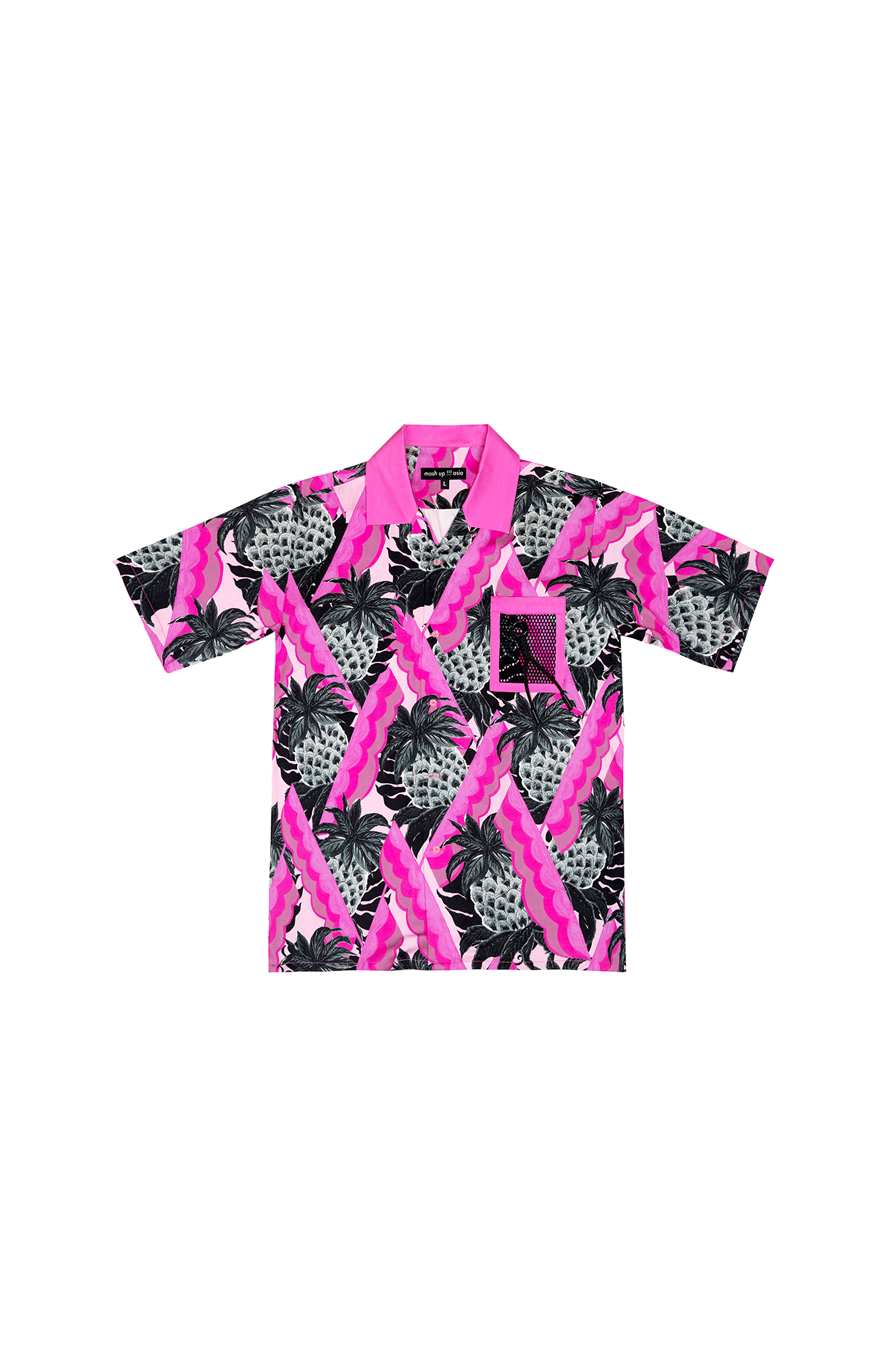 MASH UP ASIA Hawaiian Pineapple Graphic Half Shirt Black-Half shirt-S-Free Shipping Leatheretro