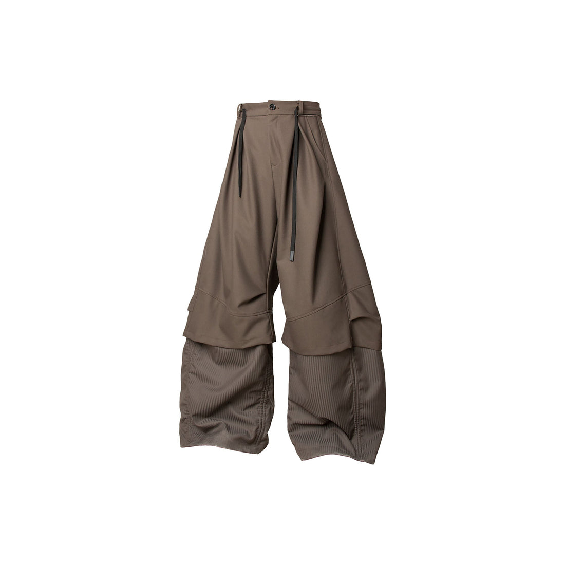 RELABEL Faux Layered Oversized Pants Brown-Pants-XS (Preorder)-Free Shipping Leatheretro