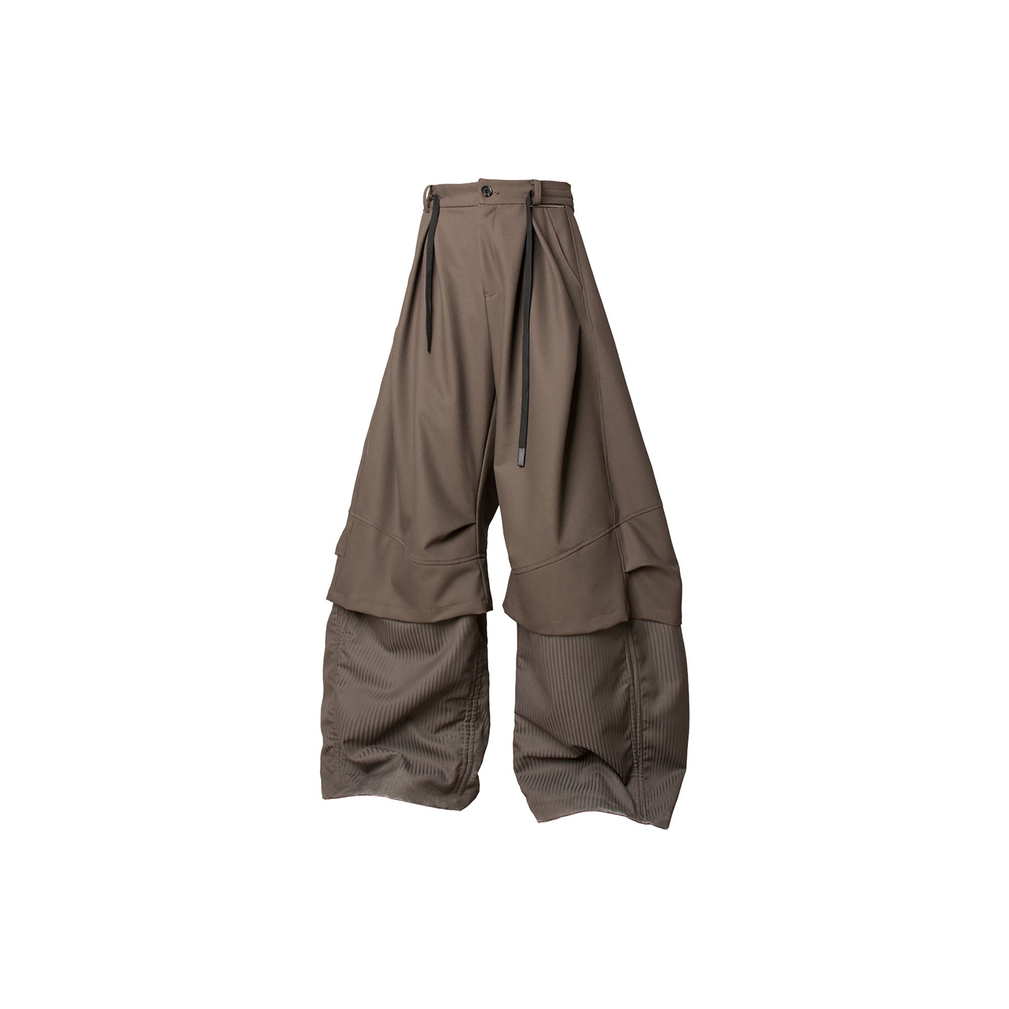 RELABEL Faux Layered Oversized Pants Brown-Pants-XS (Preorder)-Free Shipping Leatheretro
