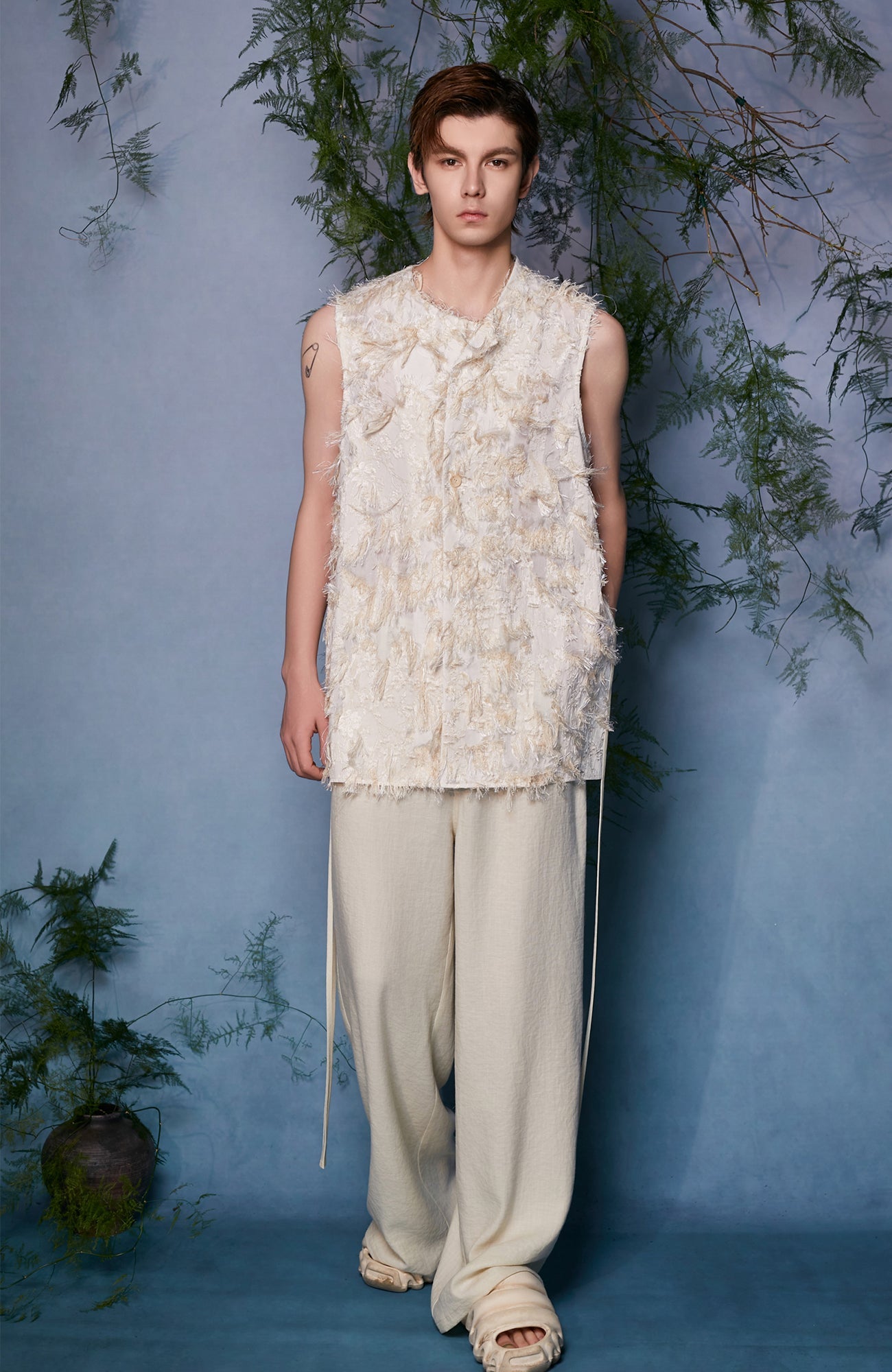 JIECHI Raw Fringe Layered Vest-Vest-M (Preorder)-Free Shipping Leatheretro