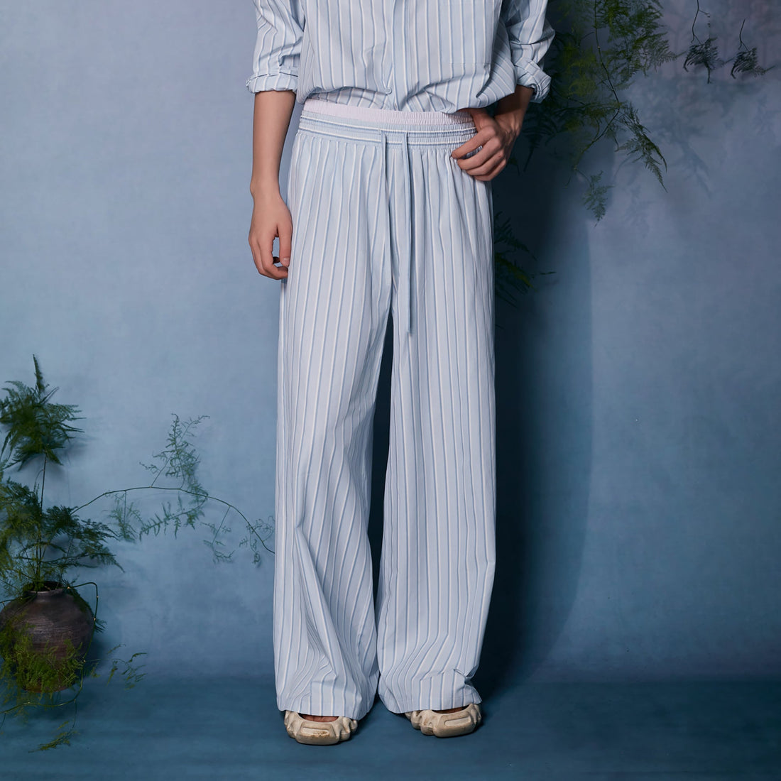 JIECHI Striped Wide-Leg Trousers-Pants-M (Preorder)-Free Shipping Leatheretro