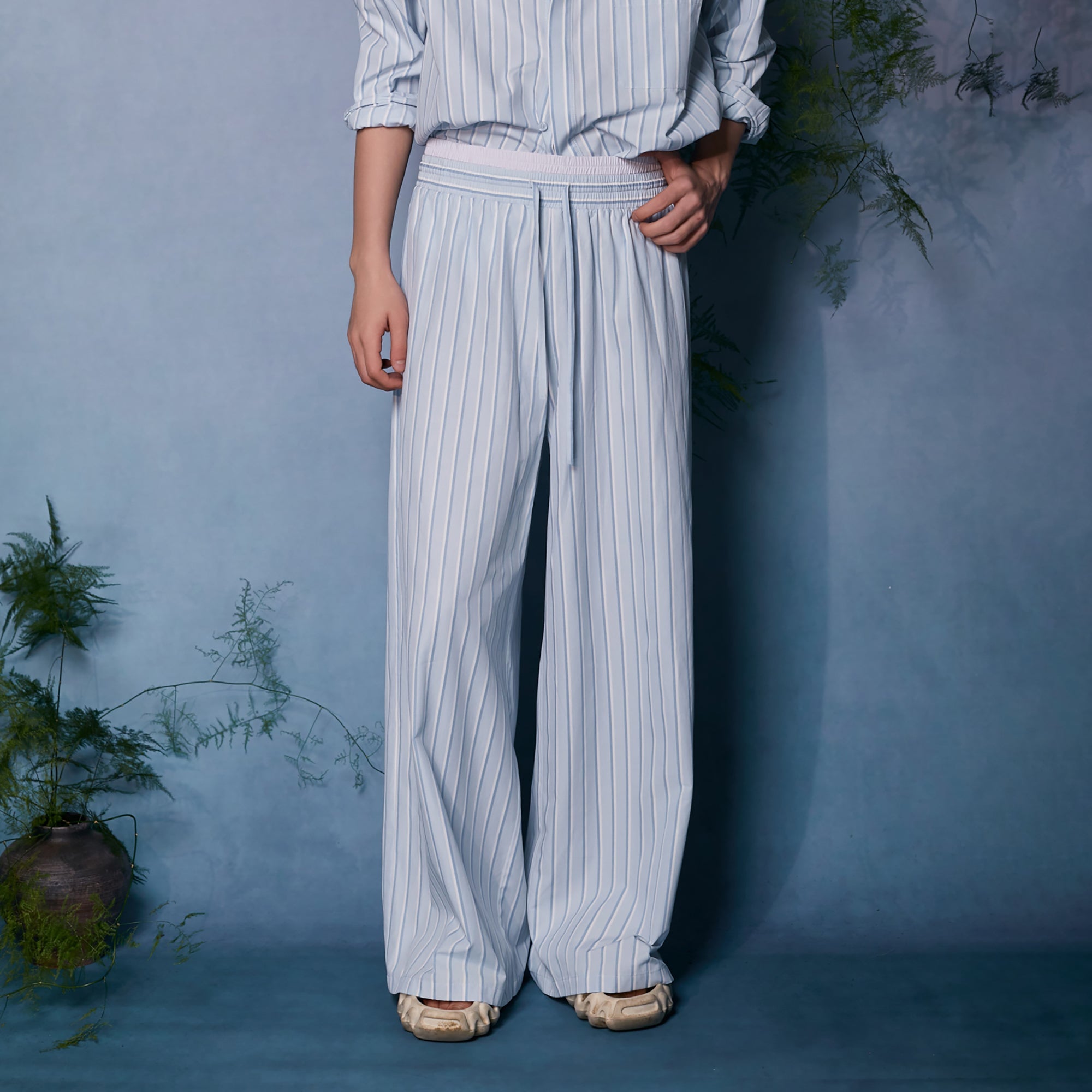 JIECHI Striped Wide-Leg Trousers-Pants-M (Preorder)-Free Shipping Leatheretro