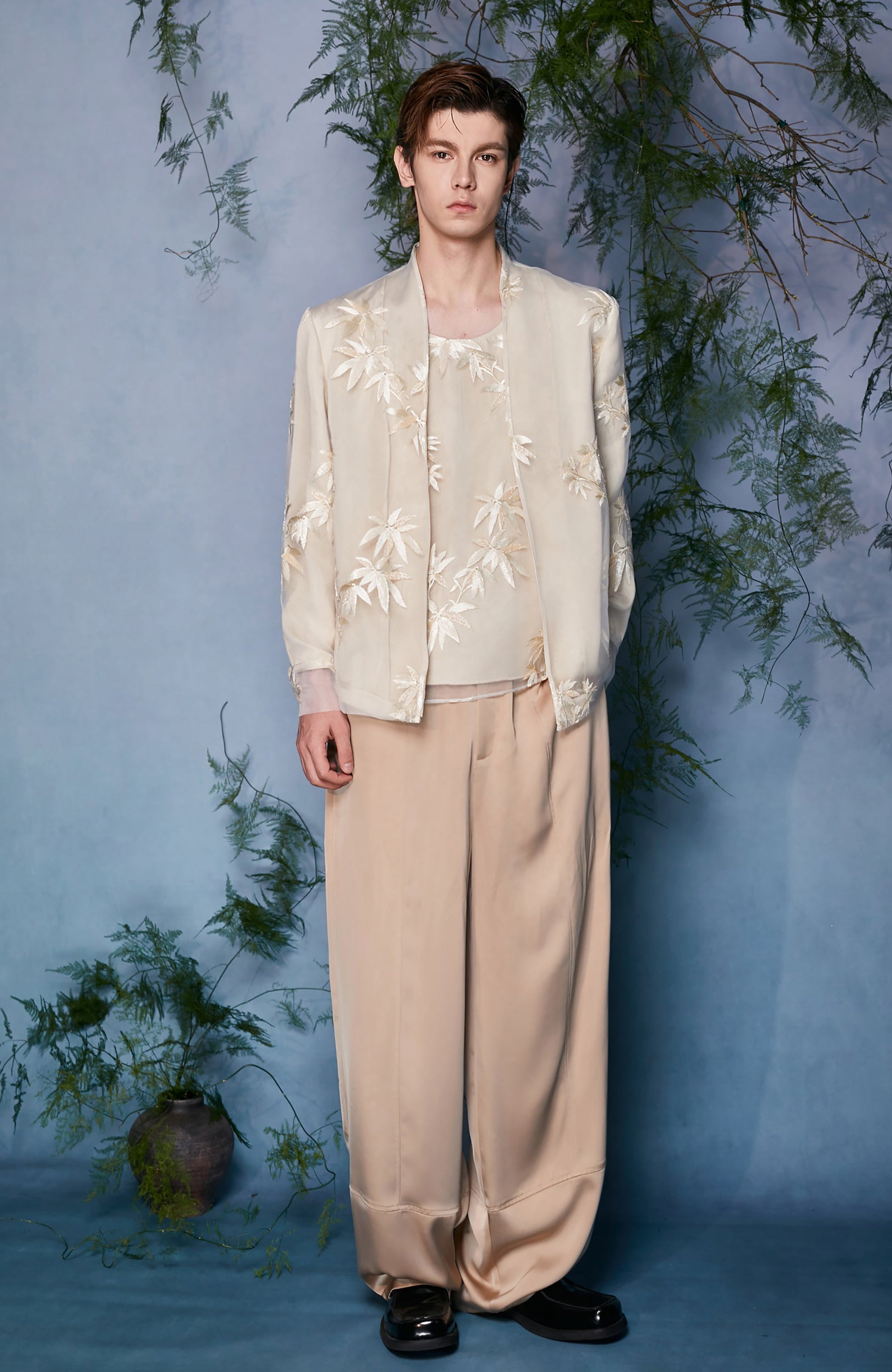 JIECHI Draped Satin Wide-Leg Trousers-Pants-M (Preorder)-Free Shipping Leatheretro