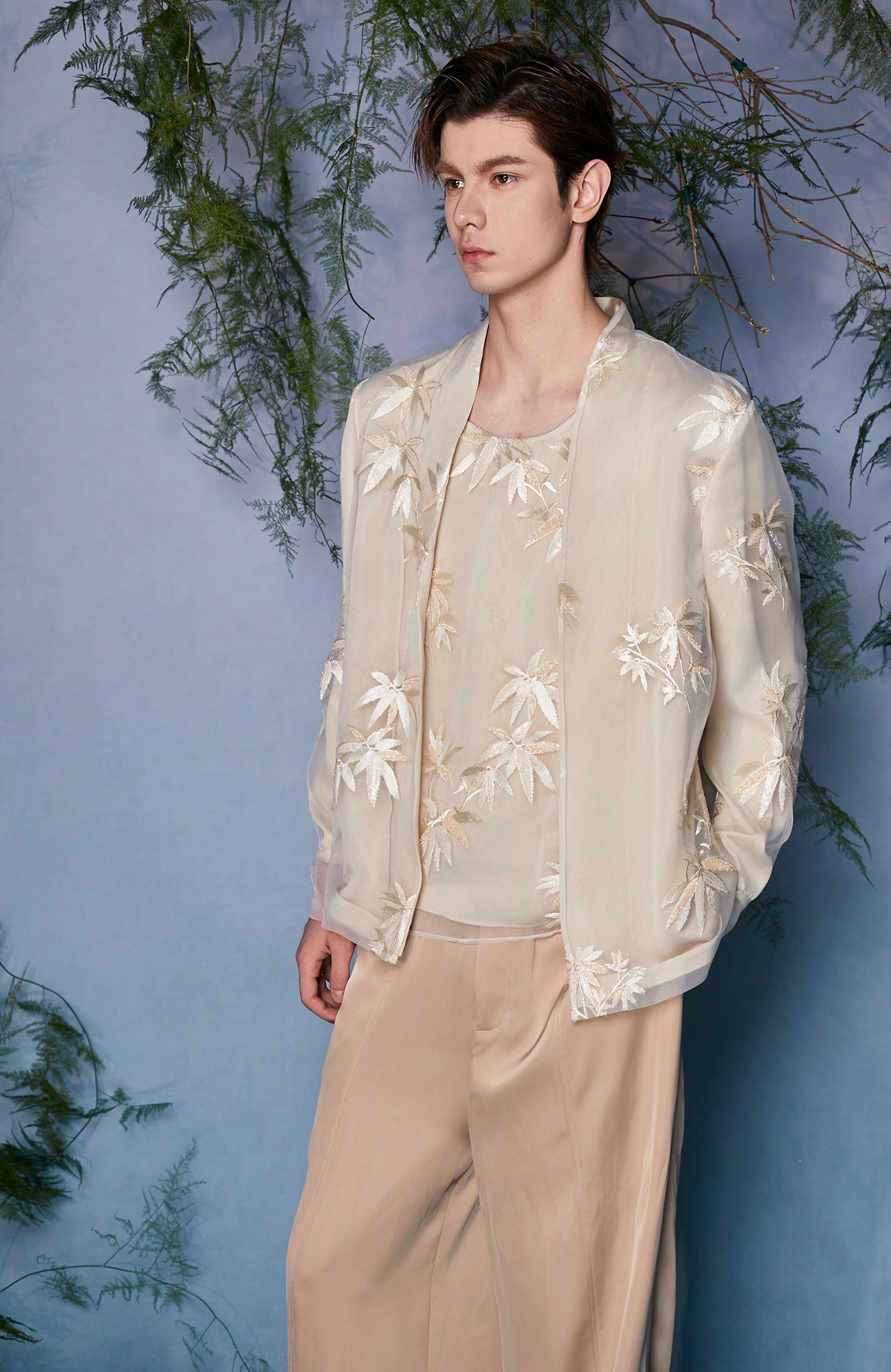 JIECHI Bamboo Embroidered Mesh Jacket-Jacket-M (Preorder)-Free Shipping Leatheretro
