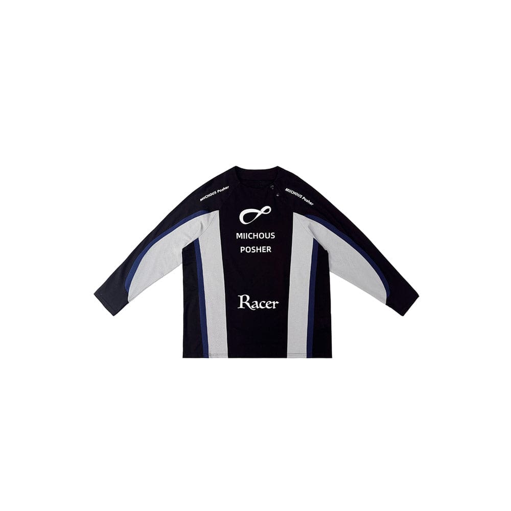 MIICHOUS Contrast Spliced Racing UV Protection Long-Sleeve Tee-L/S Tee-S-Free Shipping Leatheretro