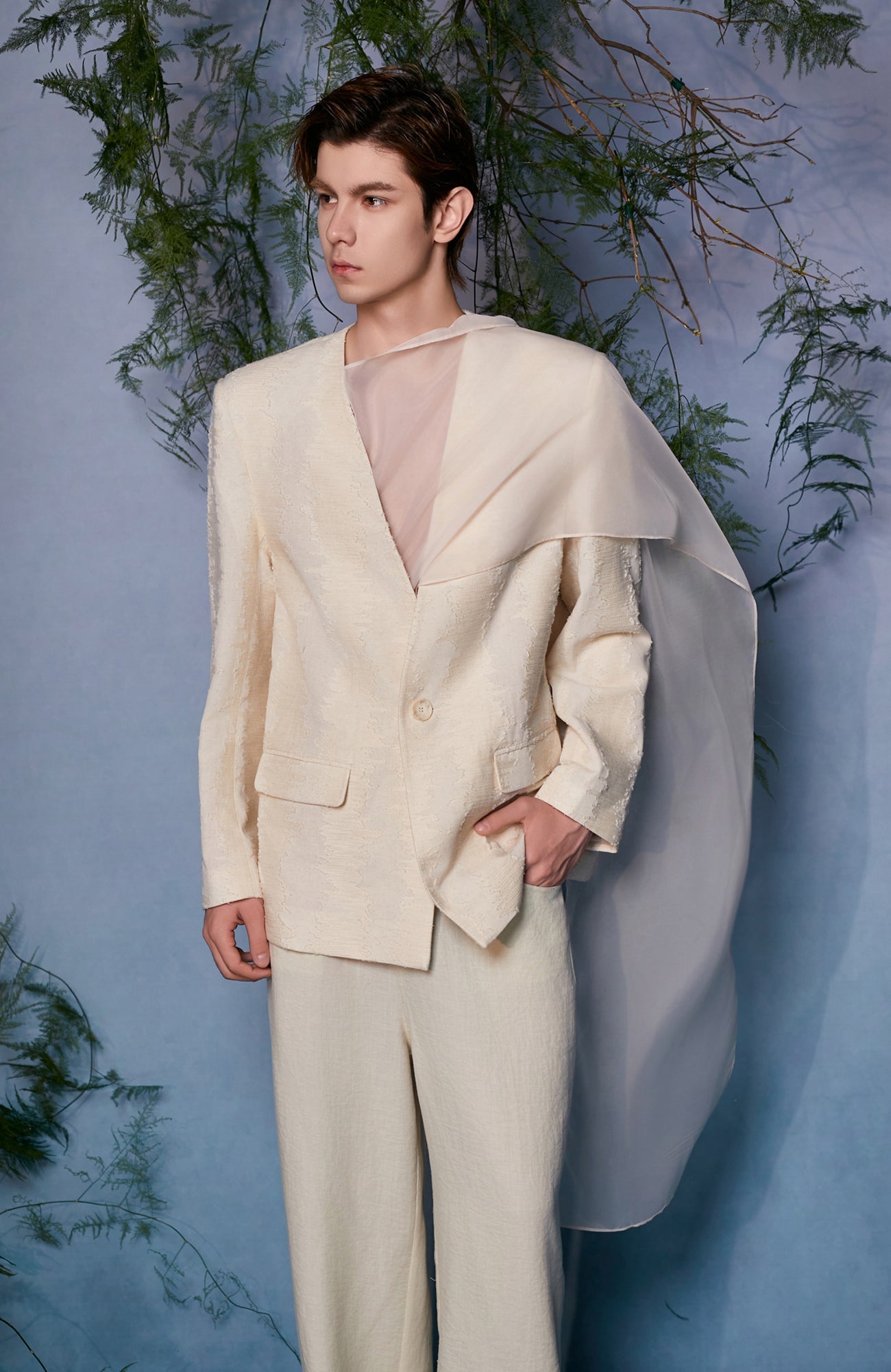 JIECHI Asymmetrical Overlay Draped Blazer-Jacket-M (Preorder)-Free Shipping Leatheretro