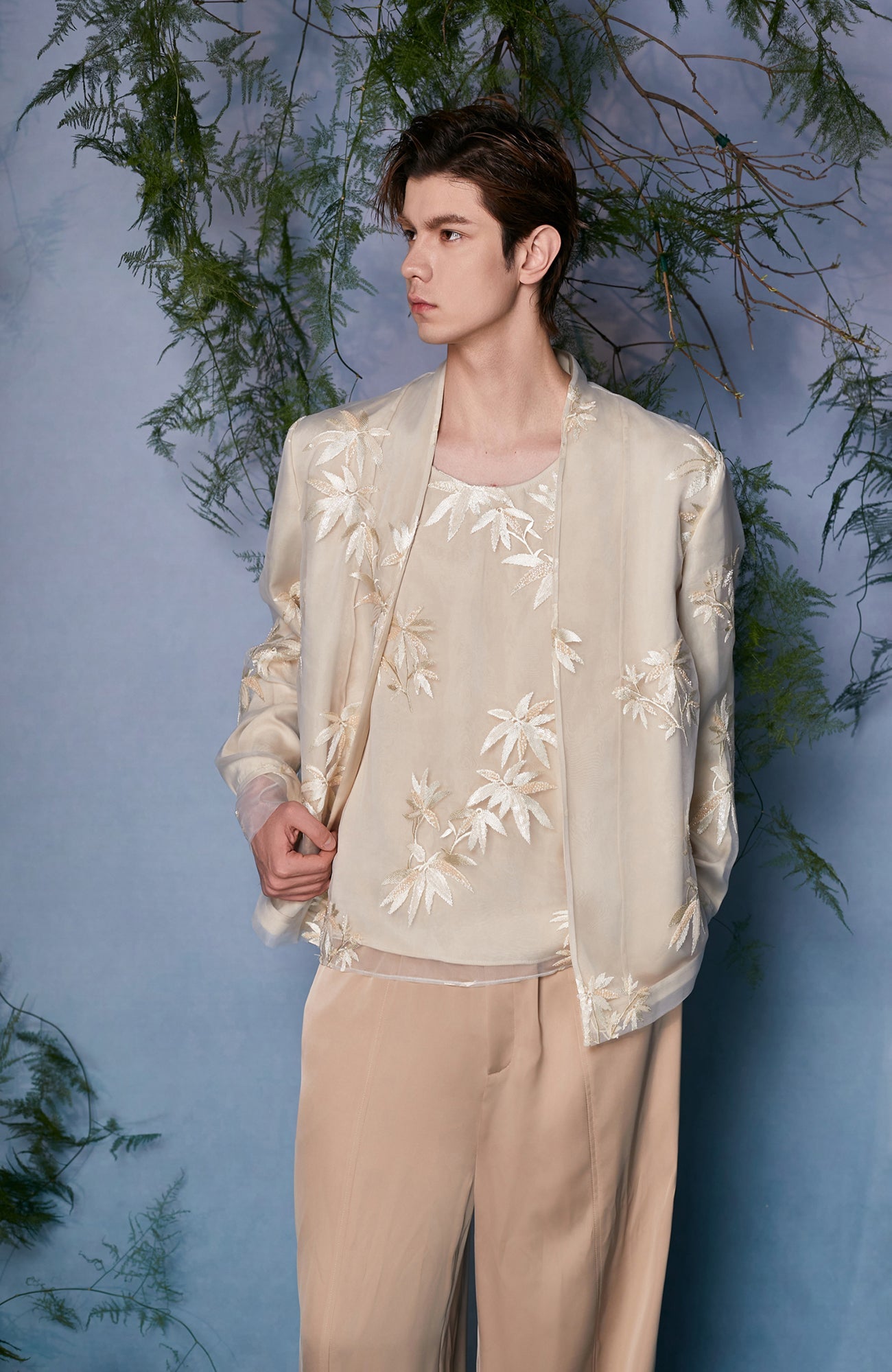 JIECHI Bamboo Embroidered Mesh Jacket-Jacket-M (Preorder)-Free Shipping Leatheretro