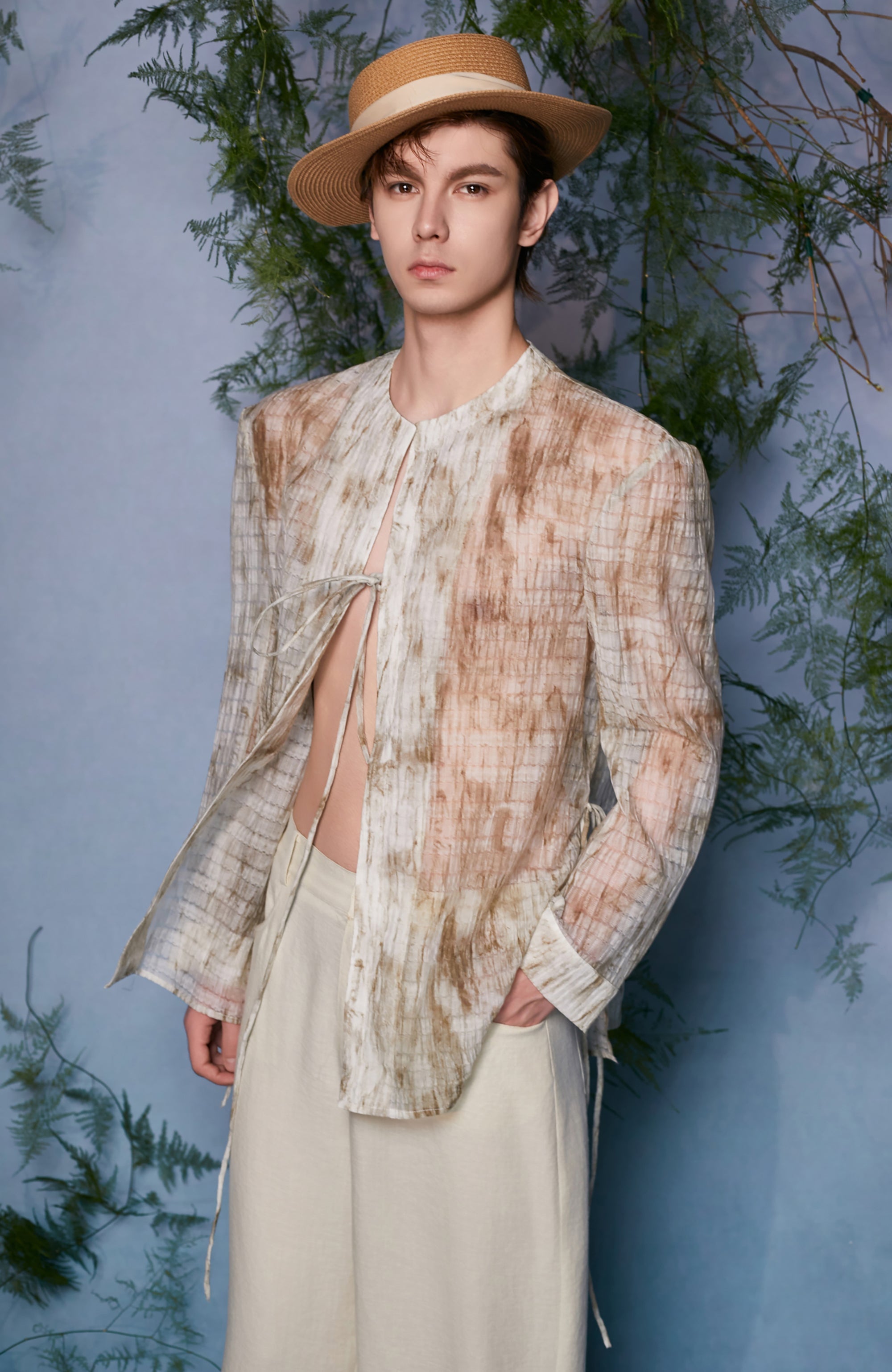 JIECHI Mandarin Tie-Dye Closure Overshirt-Shirt-M (Preorder)-Free Shipping Leatheretro