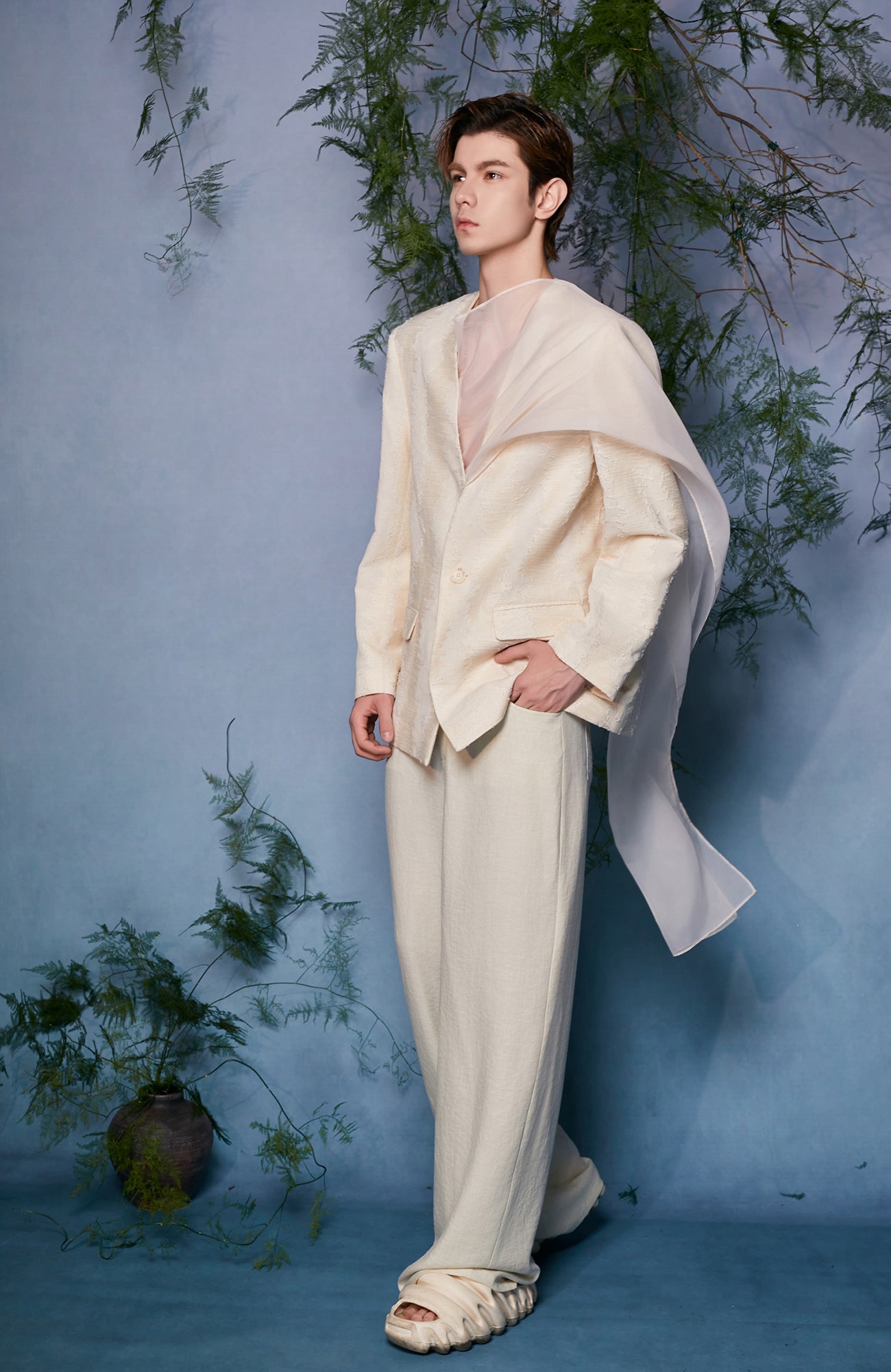 JIECHI Asymmetrical Overlay Draped Blazer-Jacket-M (Preorder)-Free Shipping Leatheretro