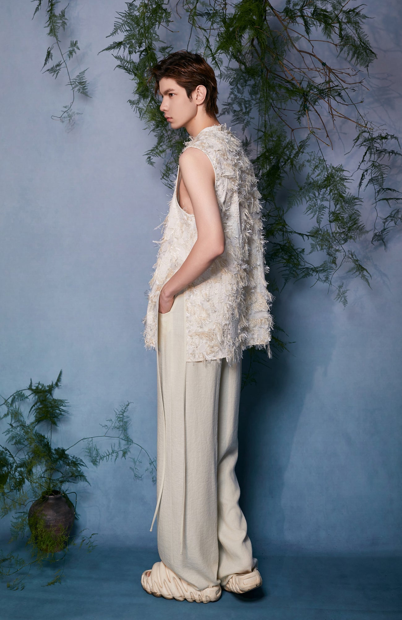 JIECHI Raw Fringe Layered Vest-Vest-M (Preorder)-Free Shipping Leatheretro