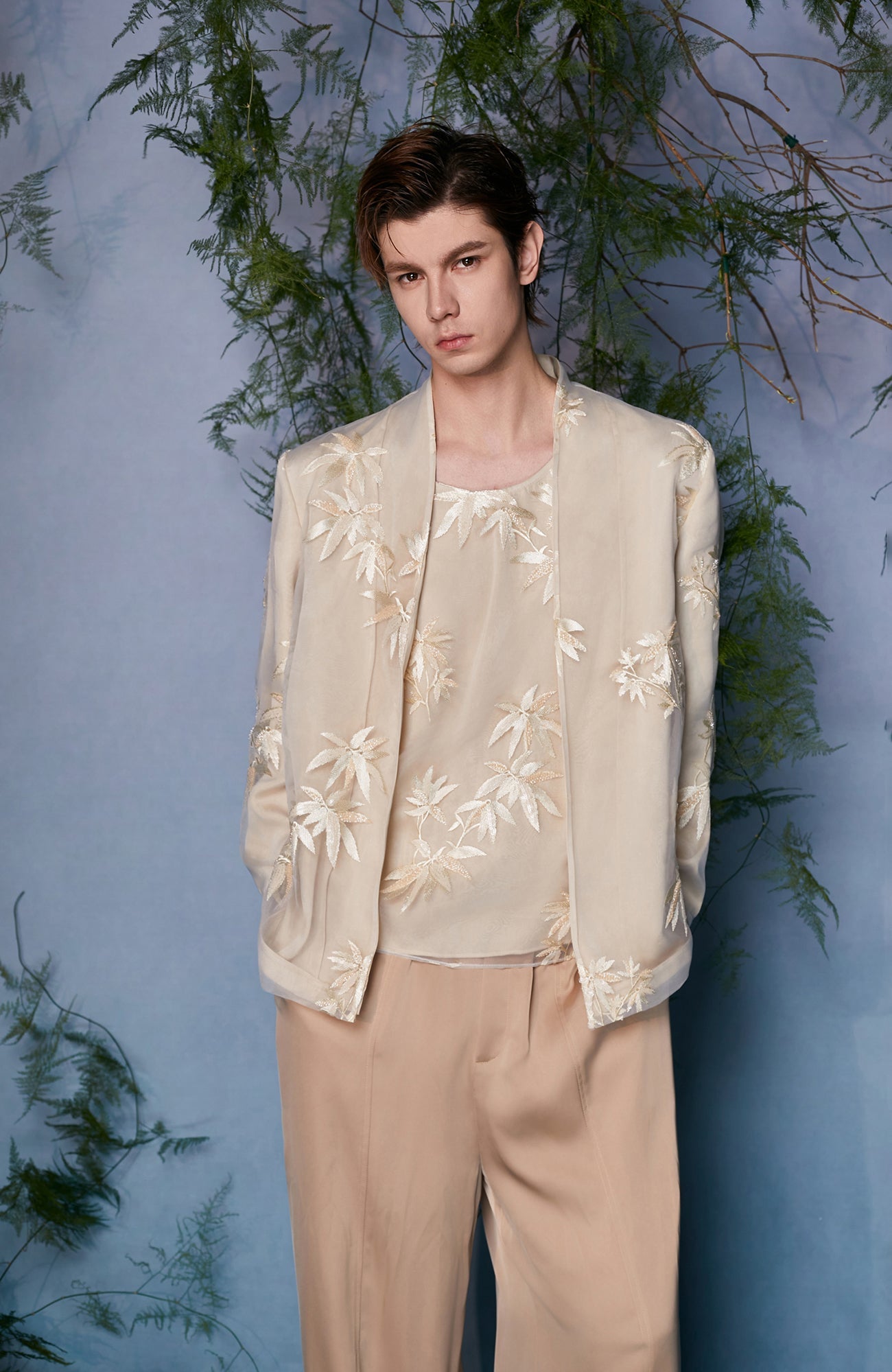 JIECHI Bamboo Embroidered Mesh Jacket-Jacket-M (Preorder)-Free Shipping Leatheretro