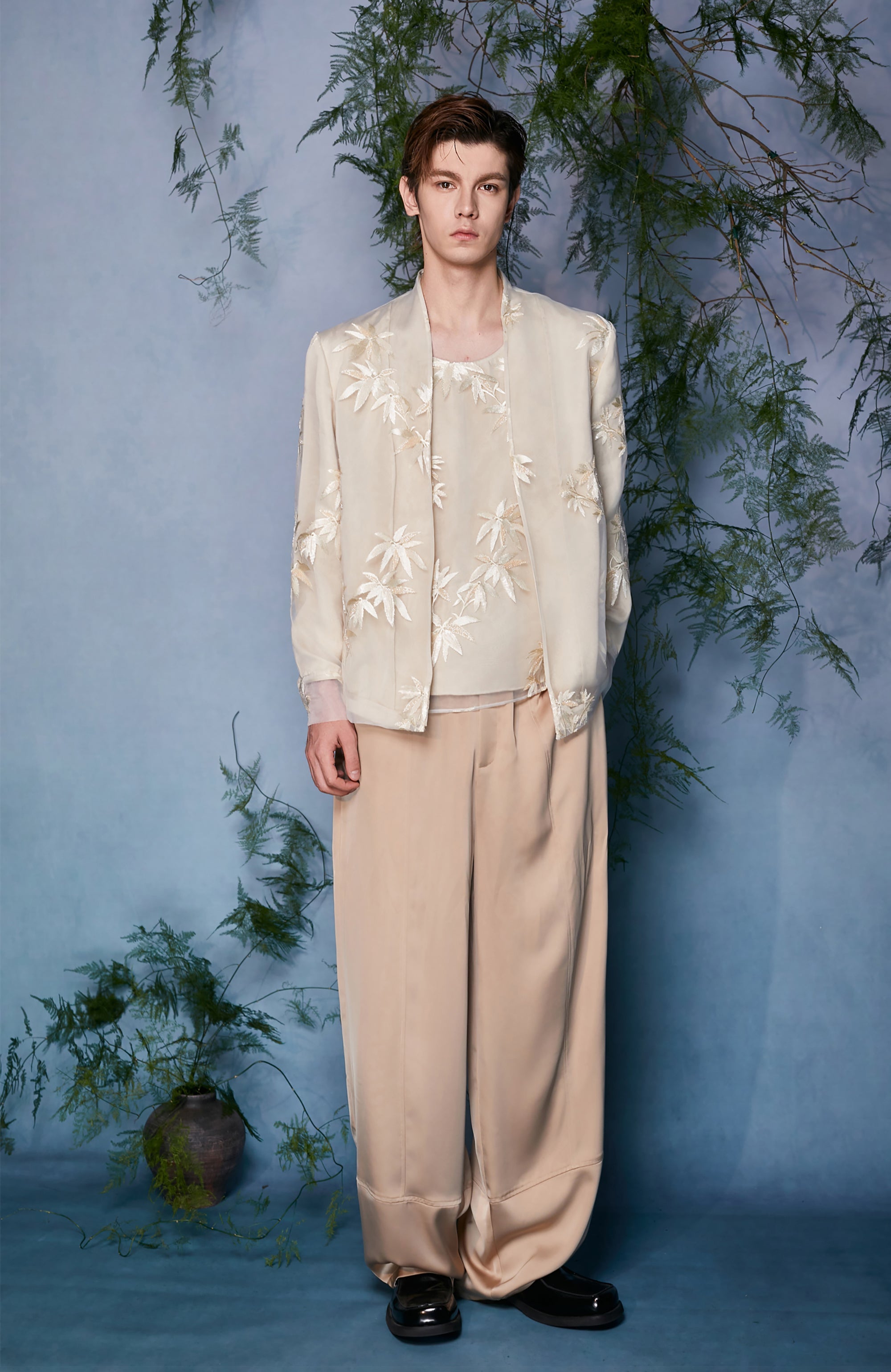 JIECHI Draped Satin Wide-Leg Trousers-Pants-M (Preorder)-Free Shipping Leatheretro