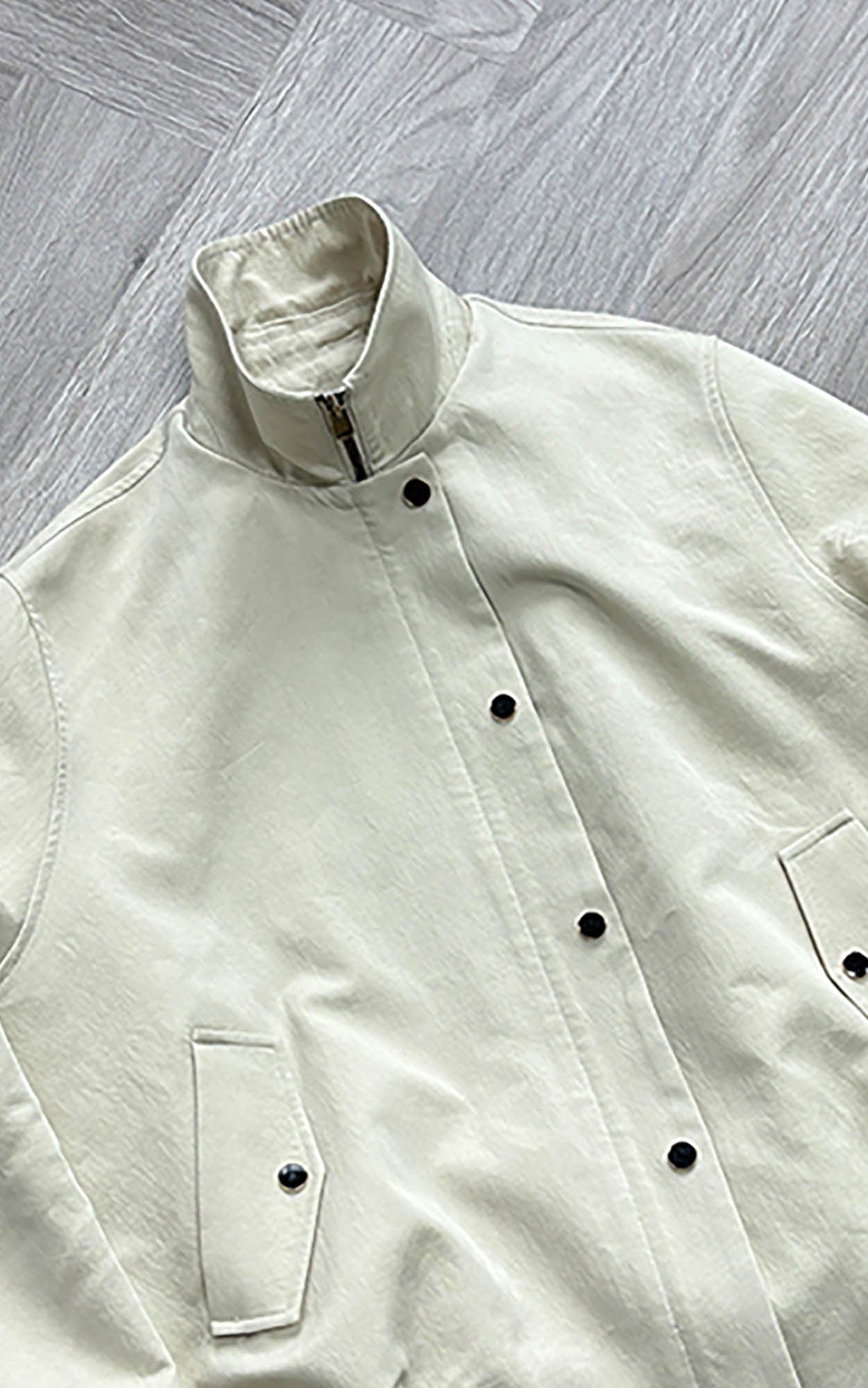 KREATE Gem Button Stand-Collar Wellington Jacket-Jacket-S-Black-Free Shipping Leatheretro