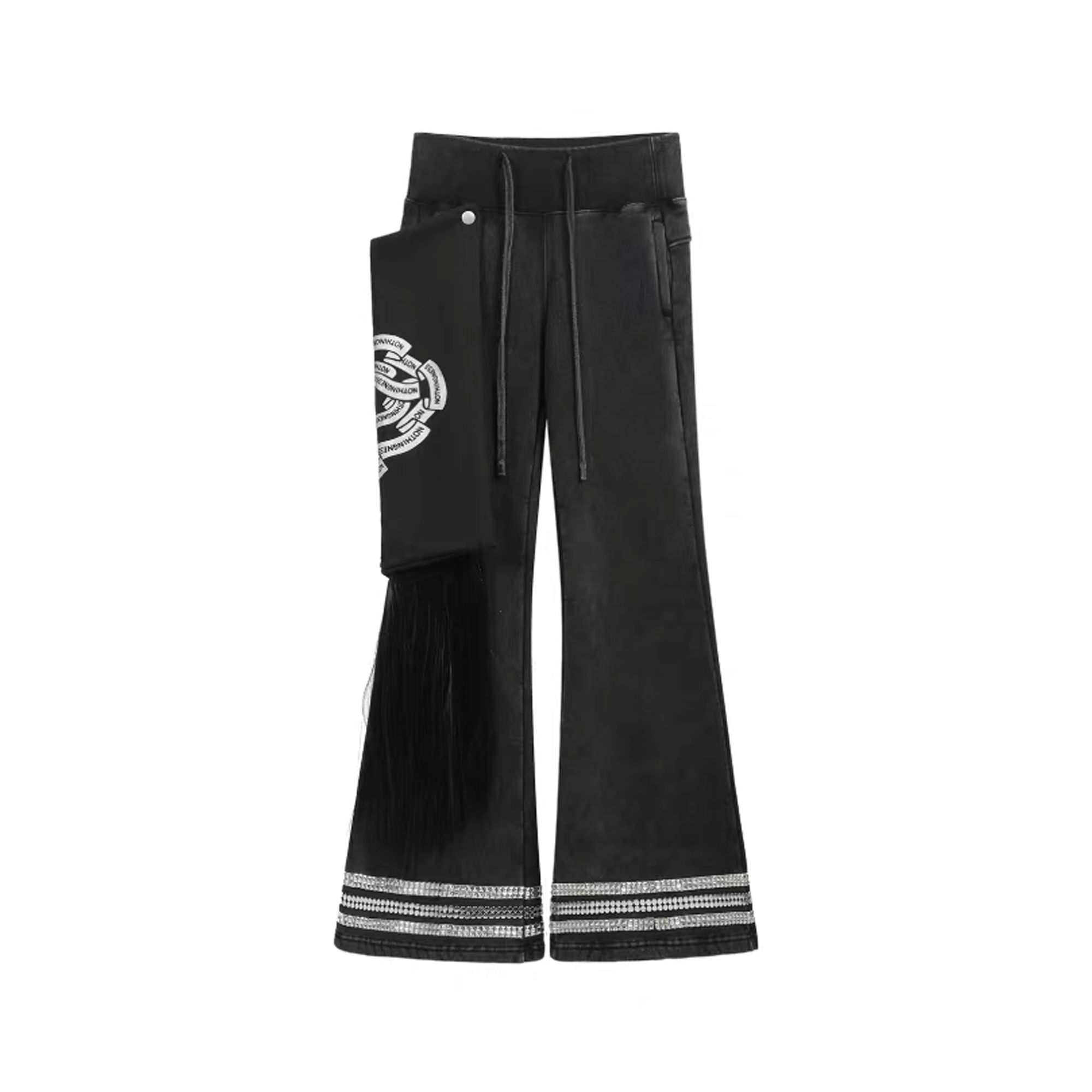 NOTHINGNESS WORLD Washed Pocket-Panel Flare Sweatpants-Pants-S-Free Shipping Leatheretro