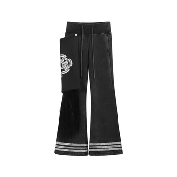 NOTHINGNESS WORLD Washed Pocket-Panel Flare Sweatpants-Pants-S-Free Shipping Leatheretro