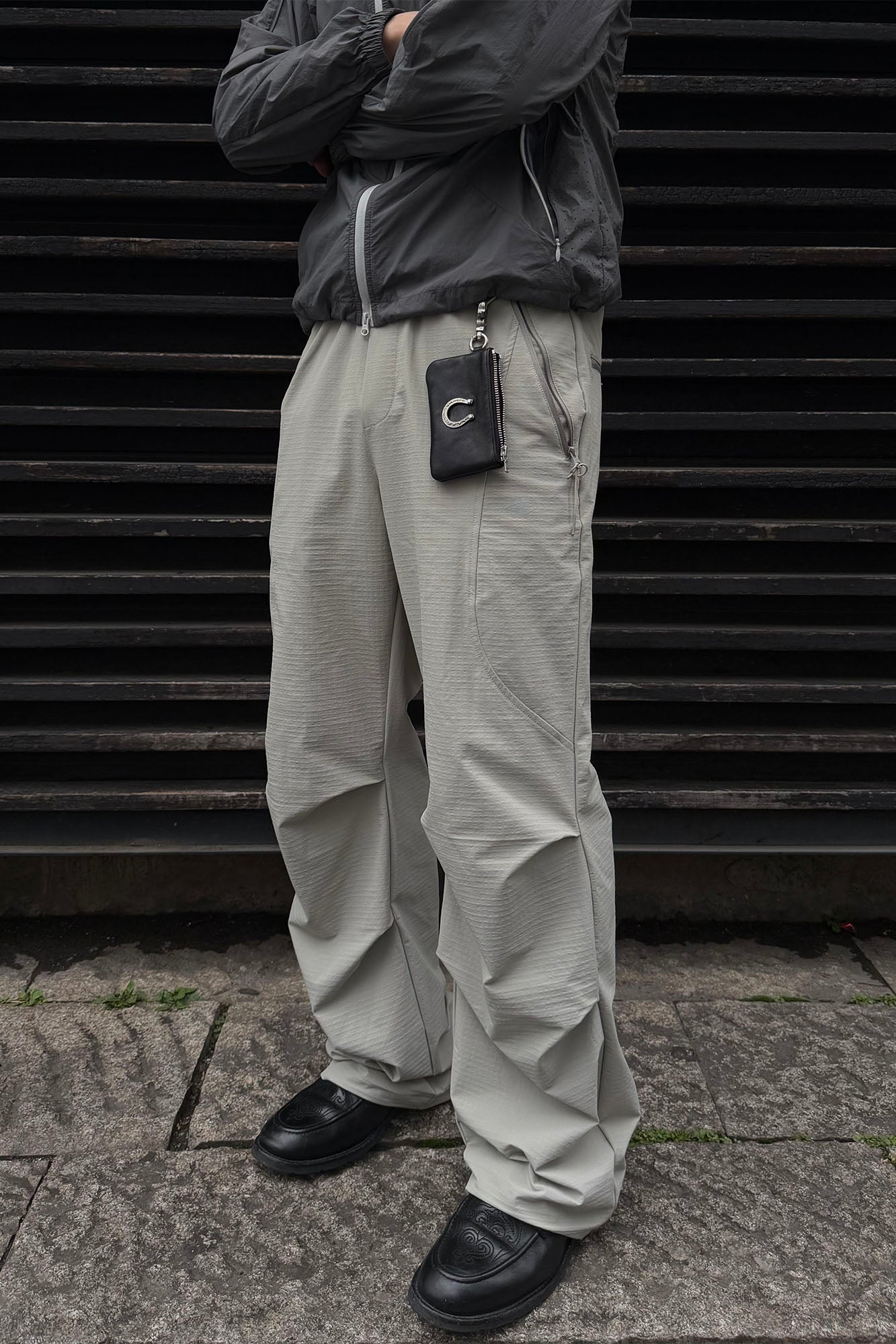 CATSSTAC Curved-Panel Softshell Straight-Leg Pants-Pants-M (Preorder)-Light Gray-Free Shipping Leatheretro