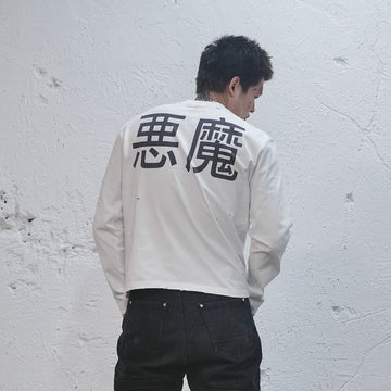 UNDERWATER Demon Slashed Cotton Long Sleeve Tee White-T Shirt-S-Free Shipping Leatheretro