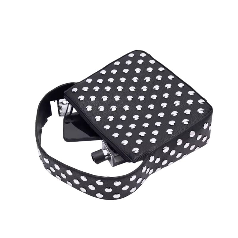 American Style Rivet Armpit Shoulder Bag-Handbags-Black-Free Shipping Leatheretro