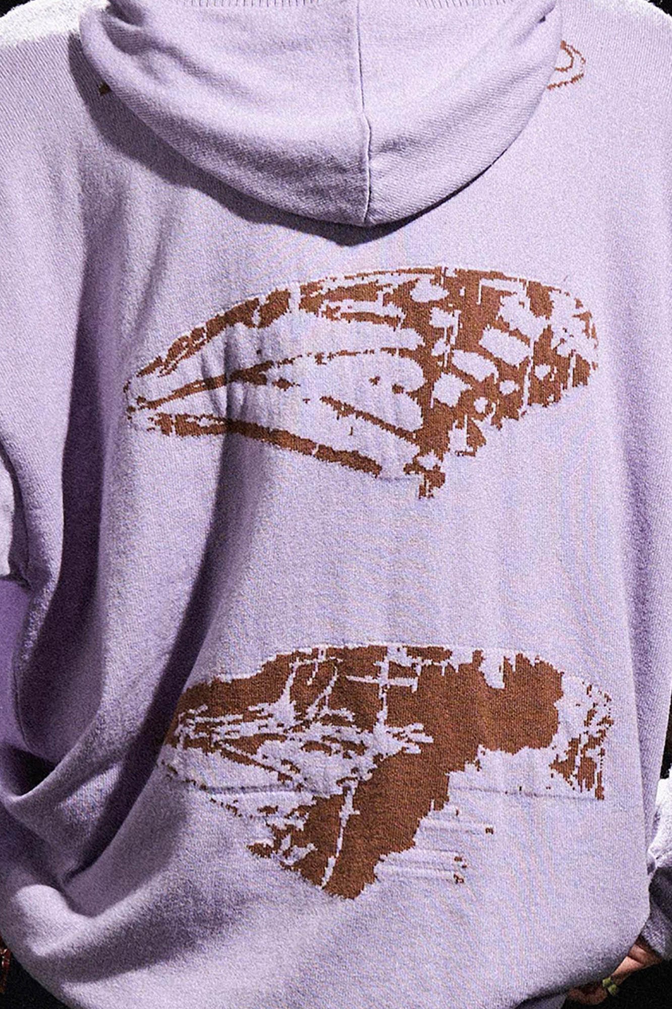 RELABEL Butterfly Zip-Up Mask Wool-Blended Hoodie-Hoodie-XS-Free Shipping Leatheretro