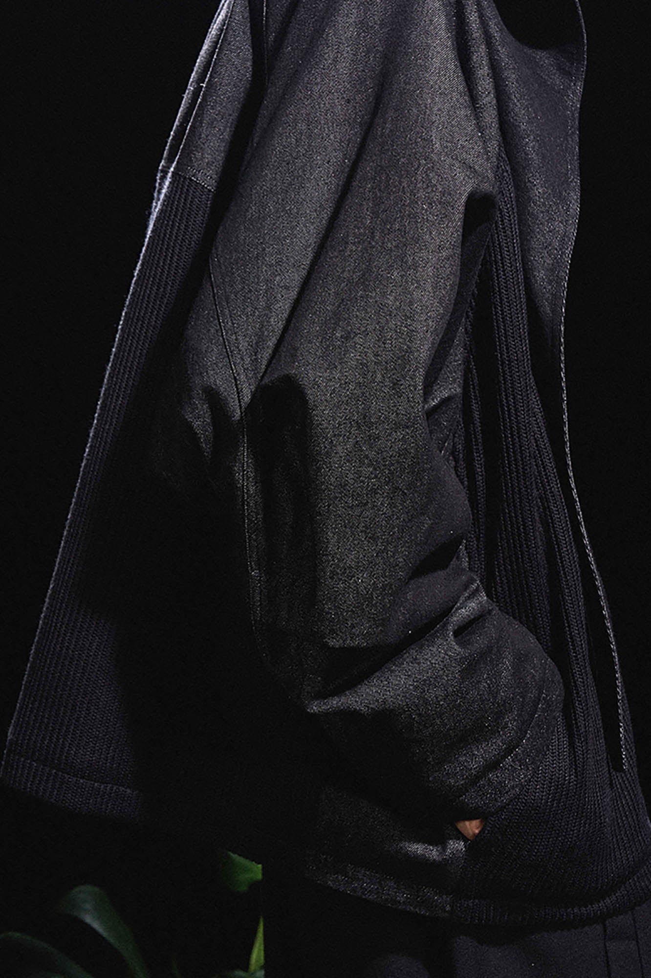 RELABEL Mask-Hood Spliced Denim Paneled Jacket-Jacket-S-Free Shipping Leatheretro