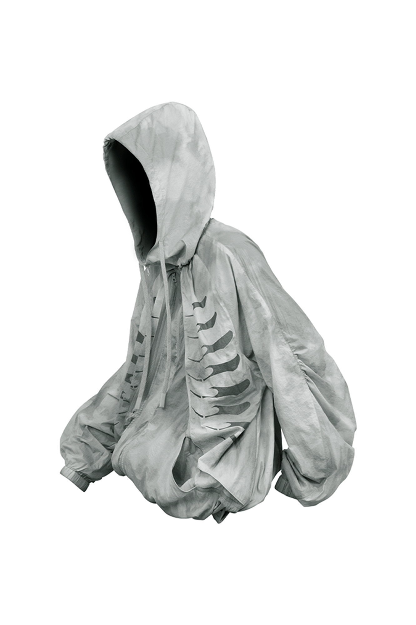RELABEL Acid-Wash Balloon Hem Hooded Jacket Black-Jacket-XS (Preorder)-Free Shipping Leatheretro