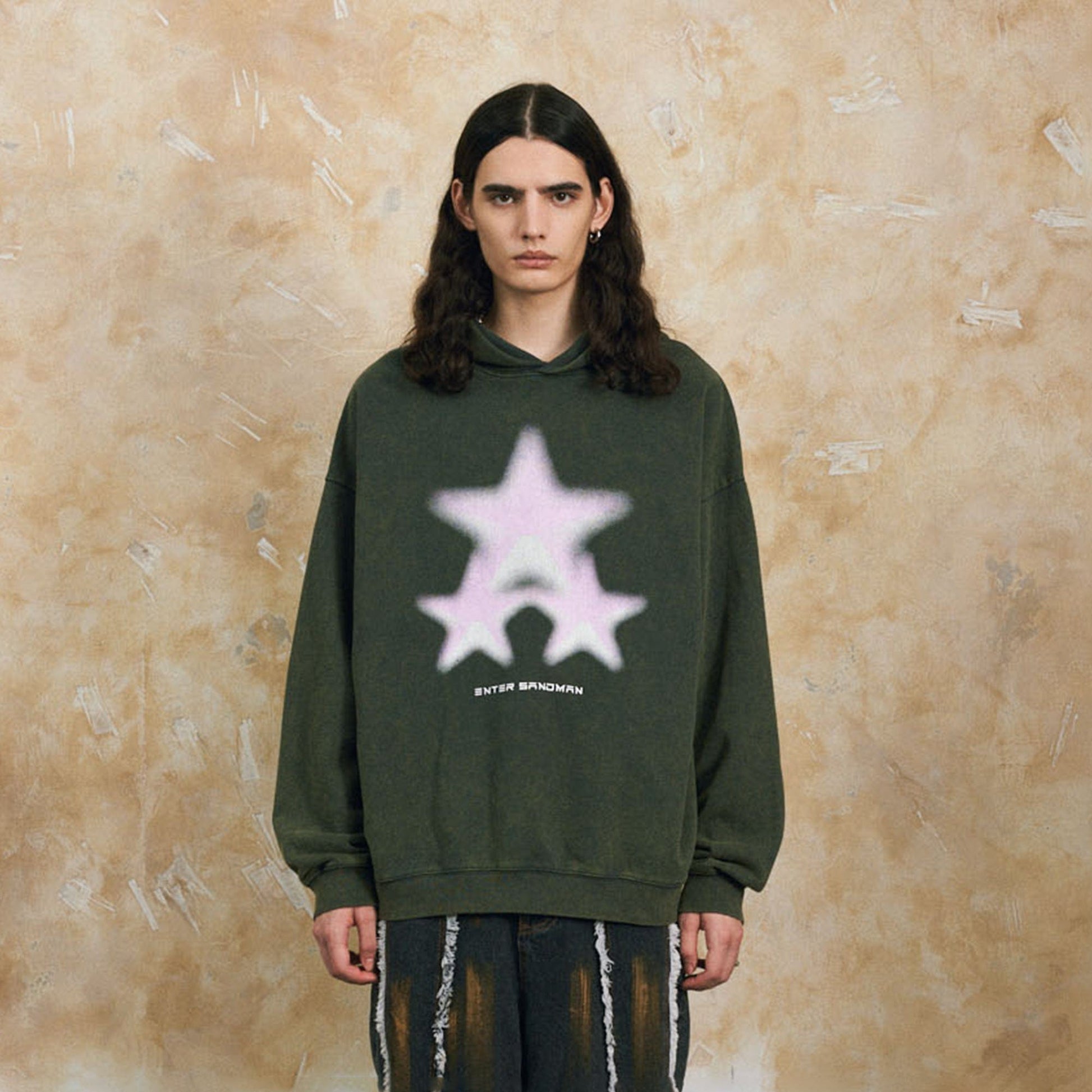 OVDY Soft Stars Faded Hoodie-Hoodie-S-Dark Grey-Free Shipping Leatheretro