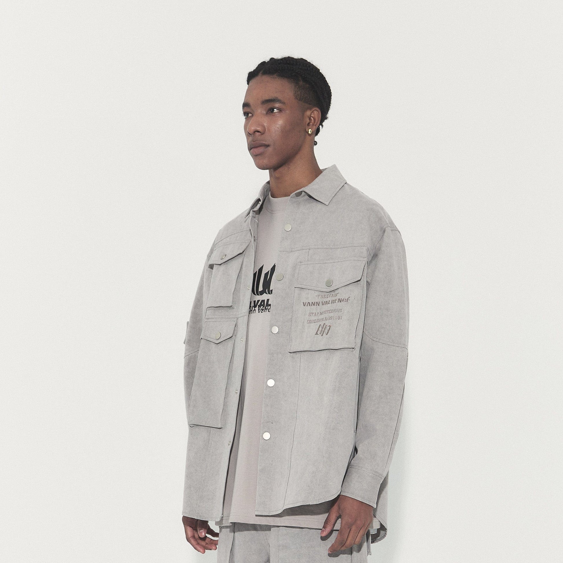 VANN VALRENCE Utility Washed Multi-Pocket Shirt Jacket-Jacket-S-Free Shipping Leatheretro