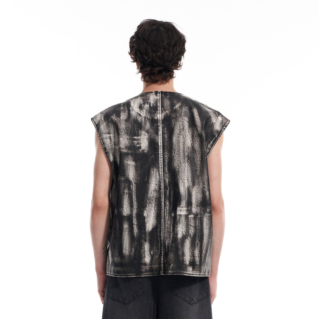 VANN VALRENCE Washed Grunge Paint Multi-Pocket Vest-Vest-S-Free Shipping Leatheretro