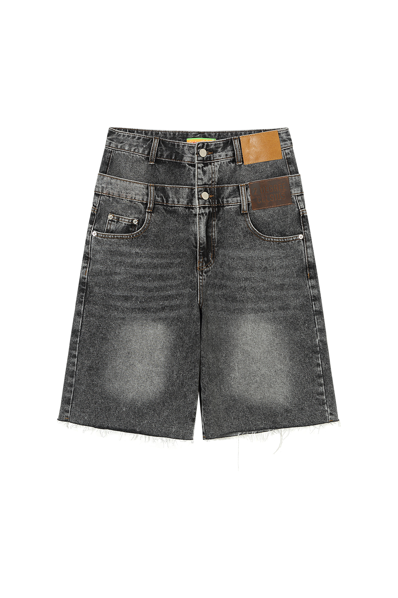 CLP Retro Washed Double-Waist Denim Shorts-Shorts-M / 30"-Free Shipping Leatheretro