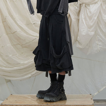 RELABEL Detachable Drape Multi-Pocket Drawstring Shorts-Shorts-XS-Free Shipping Leatheretro