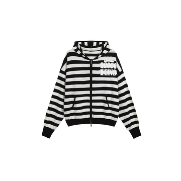 NOTHINGNESS WORLD Pirate Skull Graphic Striped Hoodie Jacket-Jacket-S-Free Shipping Leatheretro