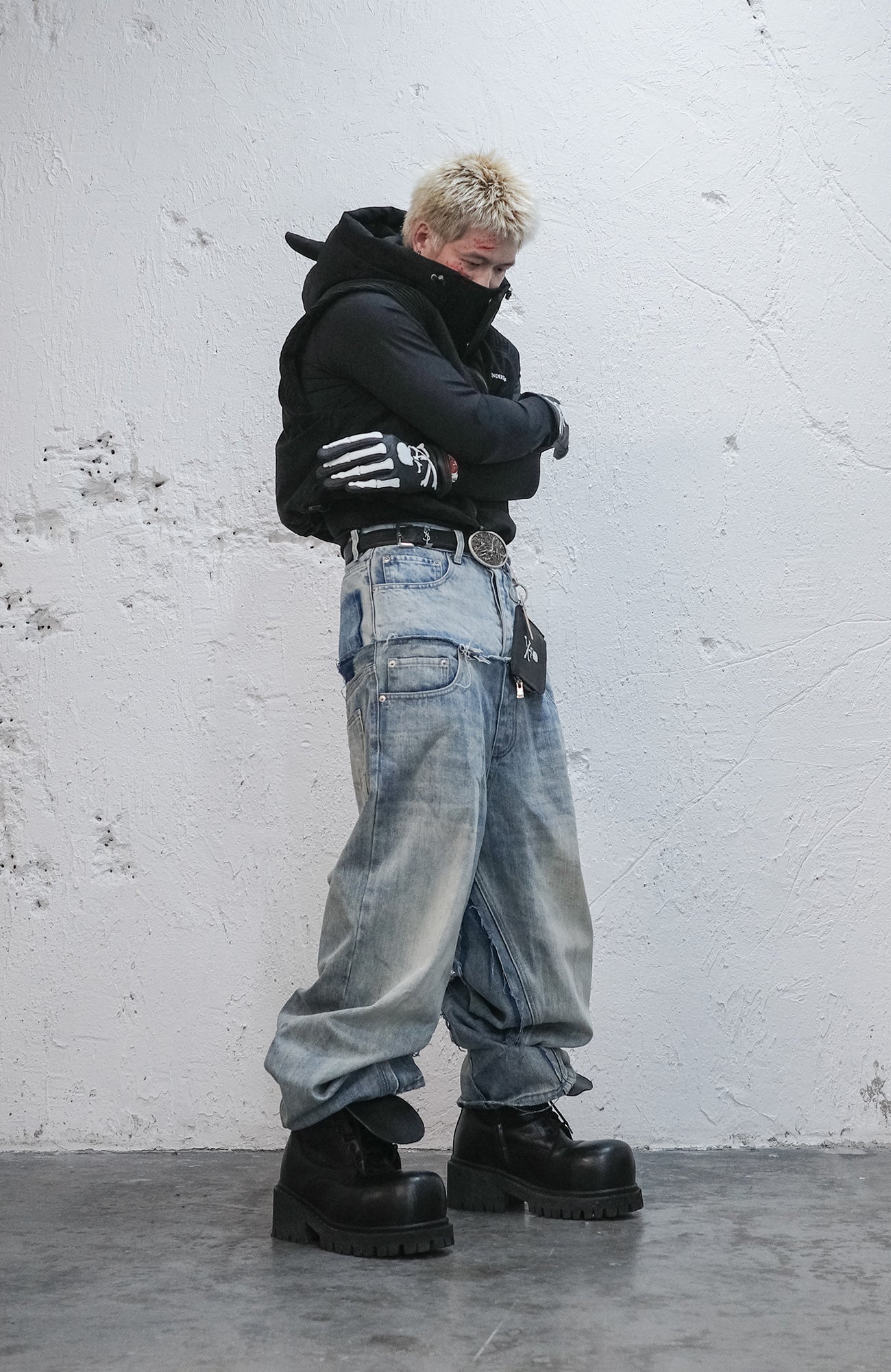 UNDERWATER Demon Horned Detachable Hood Down Vest-Vest-S (Preorder)-Free Shipping Leatheretro