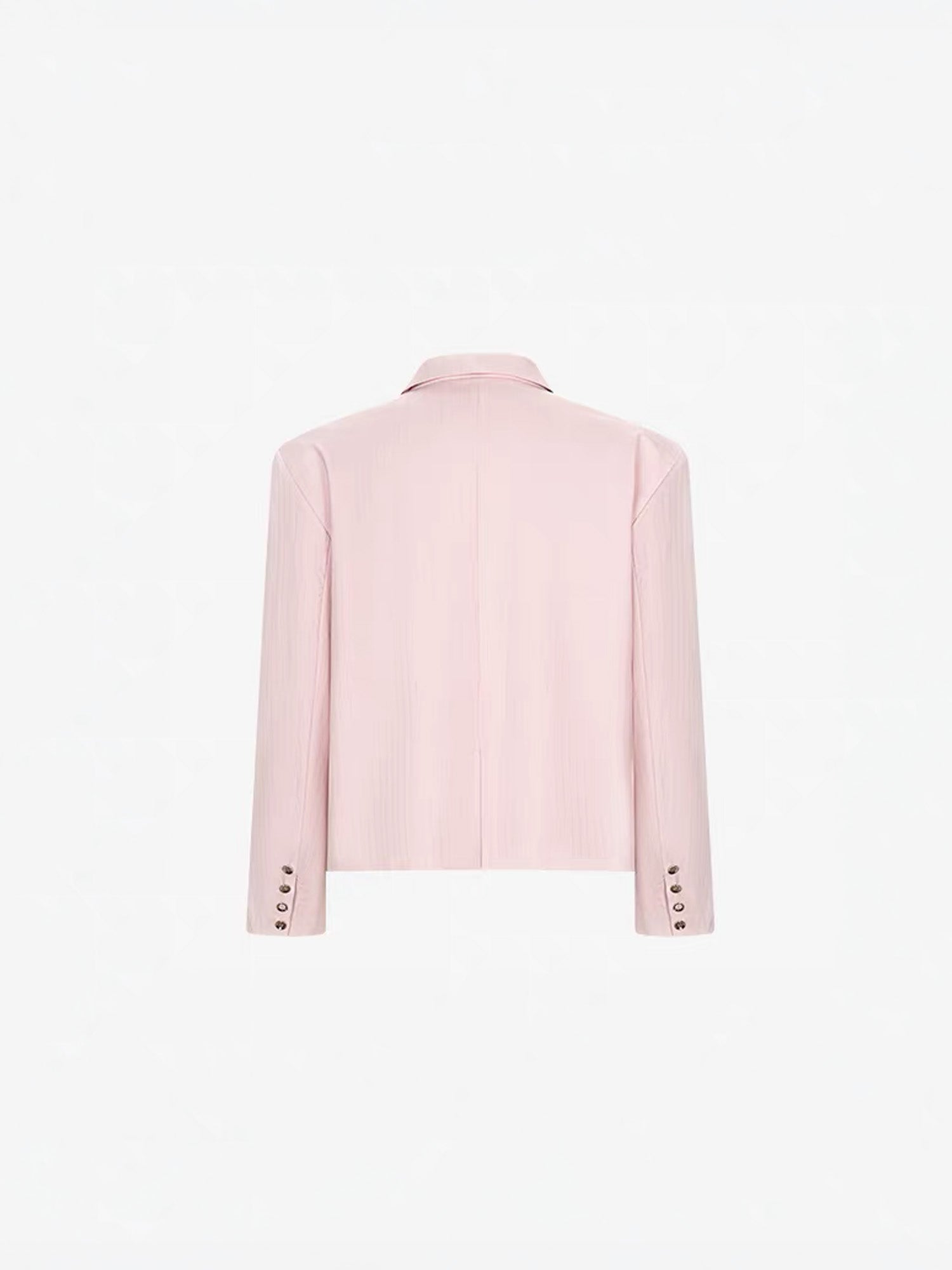 TIWILLTANG Cropped Pinstripe Strap Blazer White/Pink-Jacket-S-Pink-Free Shipping Leatheretro