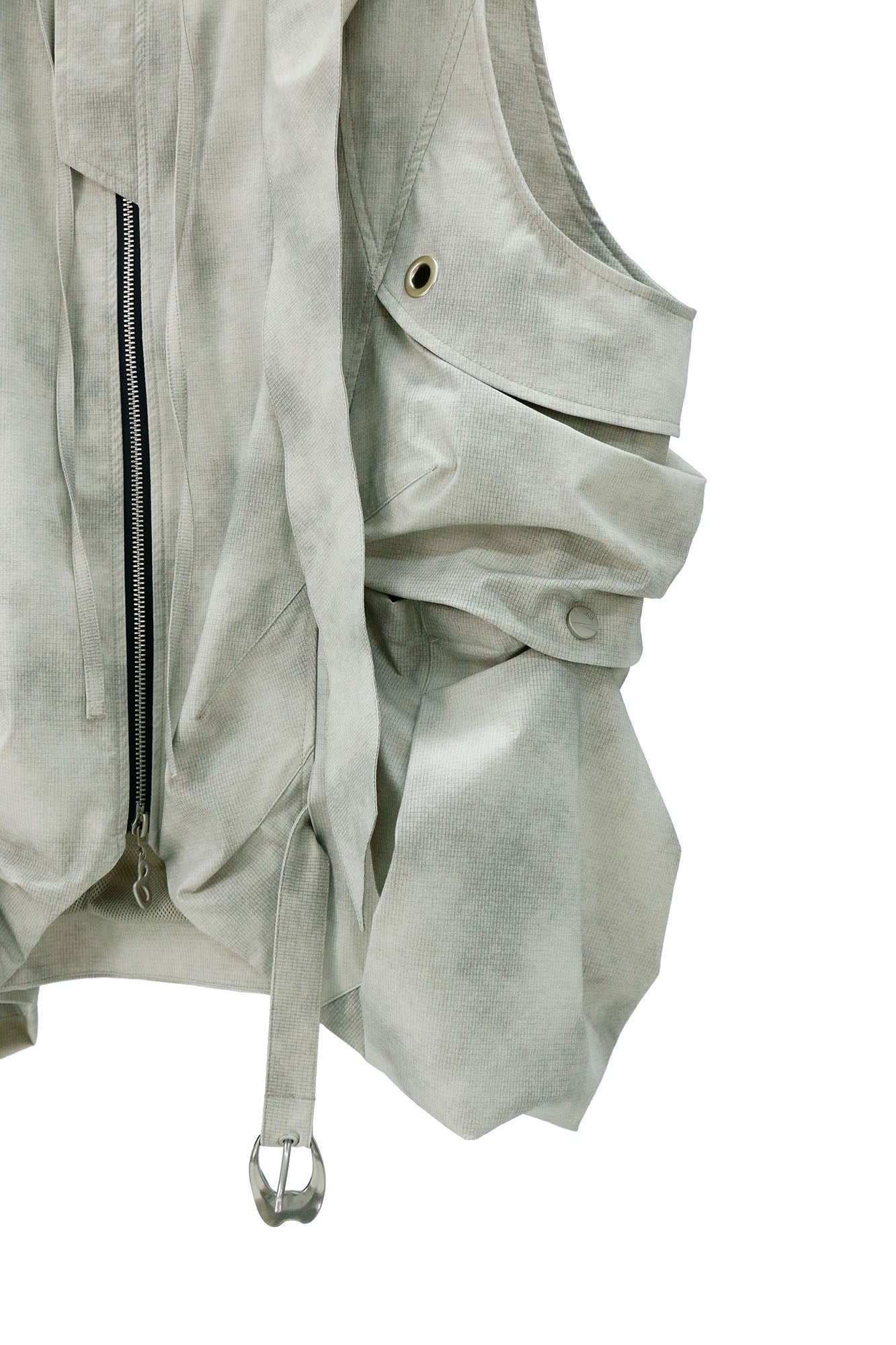 RELABEL Detachable Hood Big-Pocket Vest-Vest-XS (Preorder)-Gray-Free Shipping Leatheretro