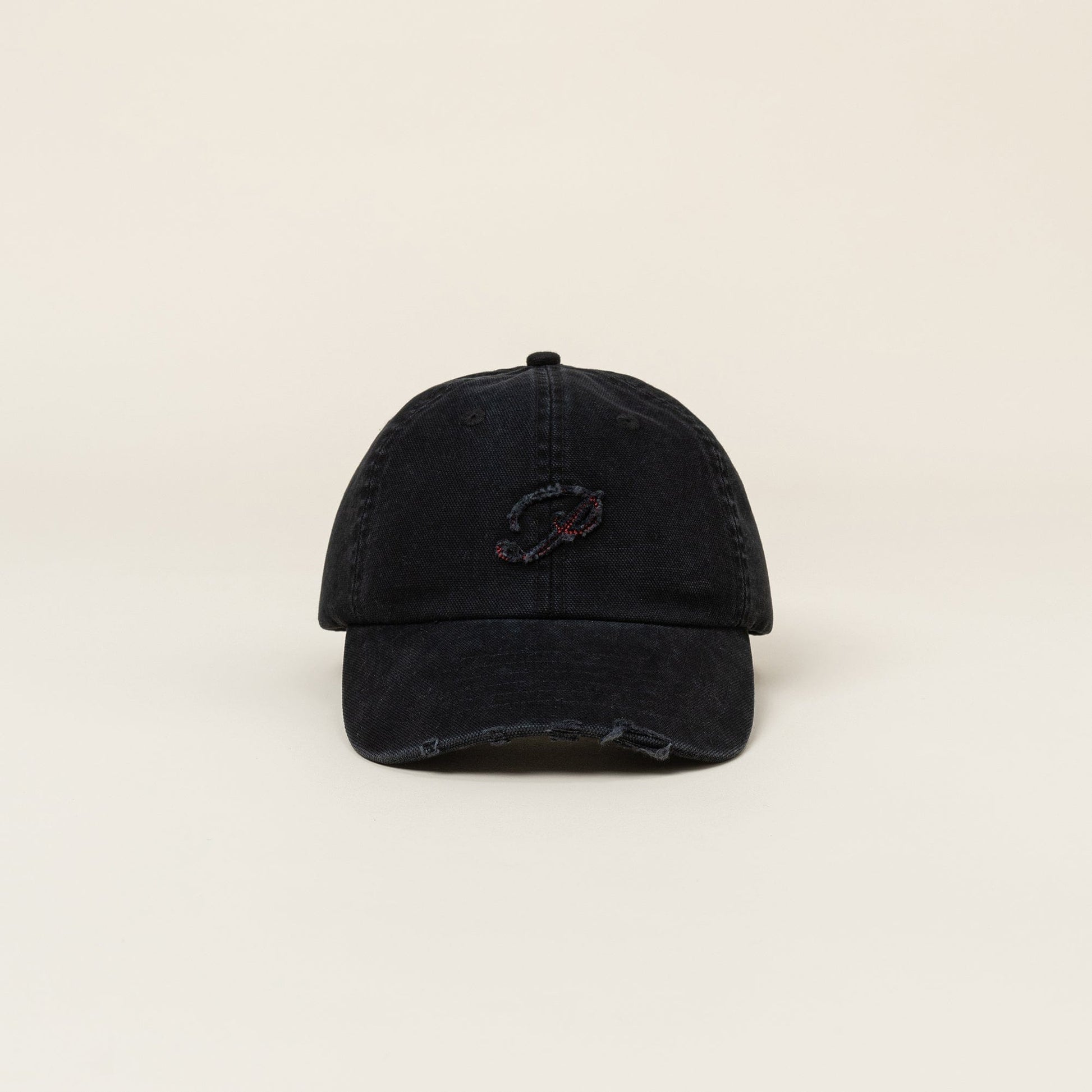 OPICLOTH Distressed LOGO Embroidered Cap-Hat, Cap, Beanie-One Size-Black-Free Shipping Leatheretro