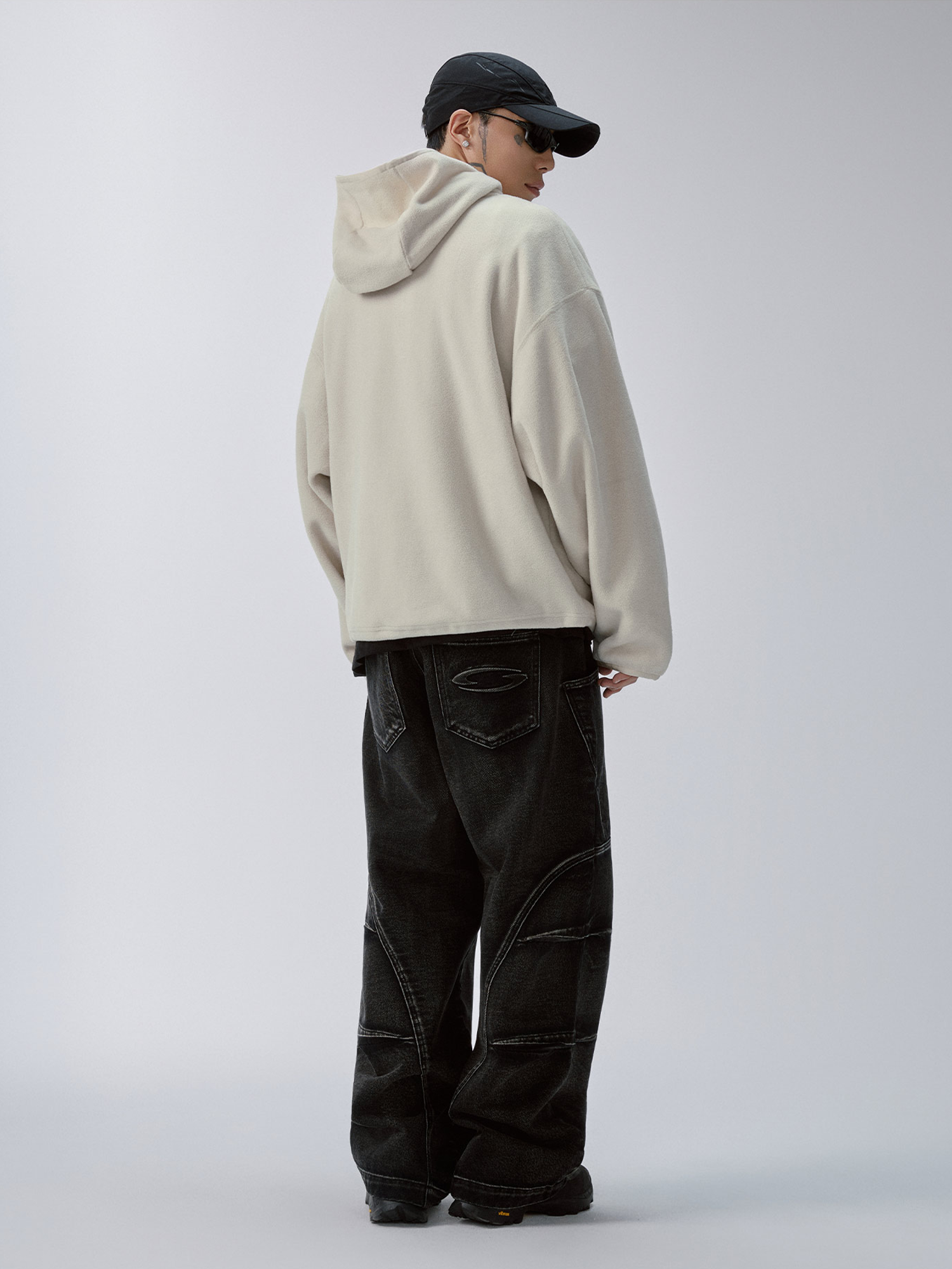 F2CE Washed Deconstructed Oversized Denim Cargo Pants-Pants-S-Free Shipping Leatheretro