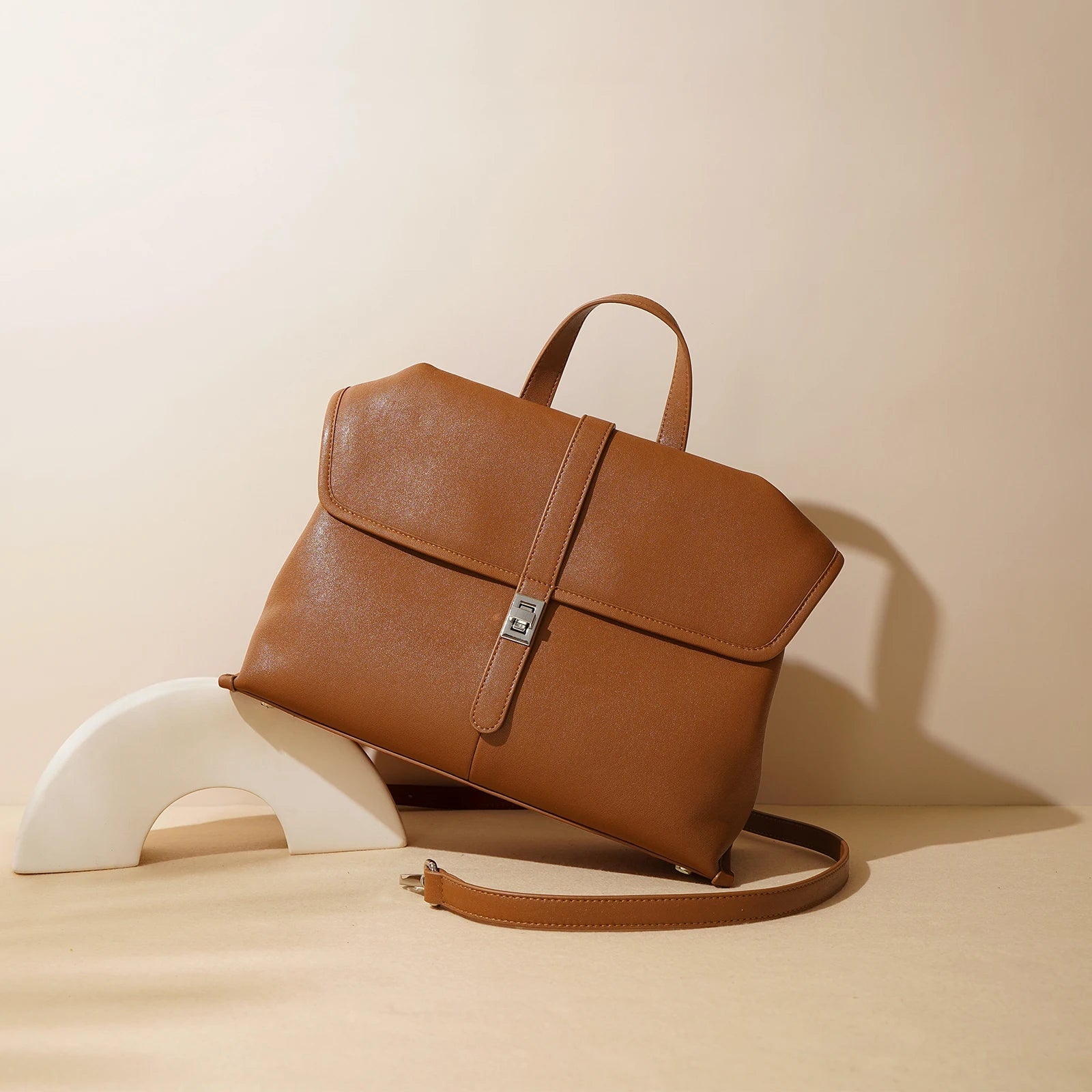 Genuine Leather Women’s Shoulder Bag – Large Capacity Retro Crossbody Handbag-Handbags, Wallets & Cases-Brown-Free Shipping Leatheretro