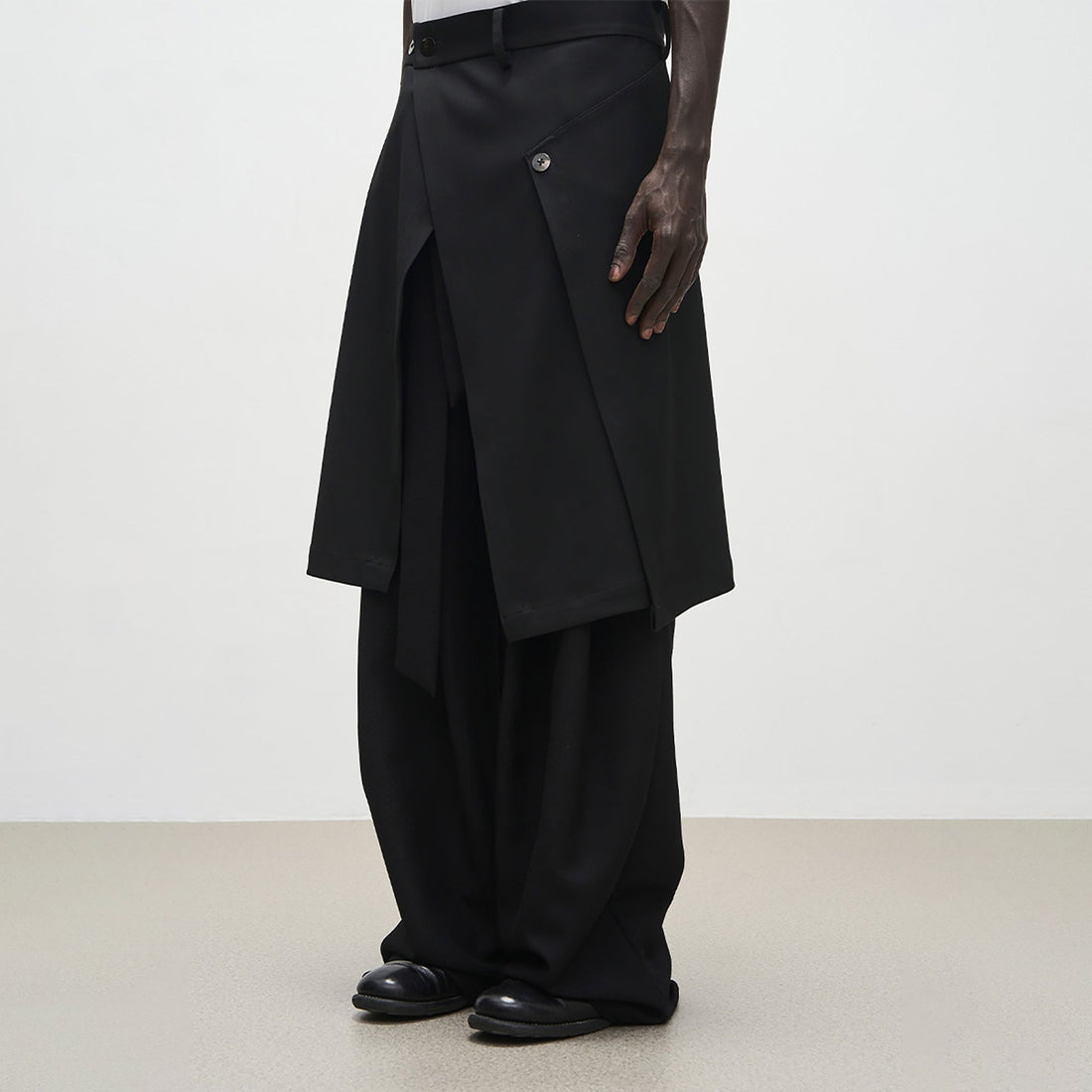 7440 37 1 Side Slit Overlay Skirt-Pants-M-Free Shipping Leatheretro
