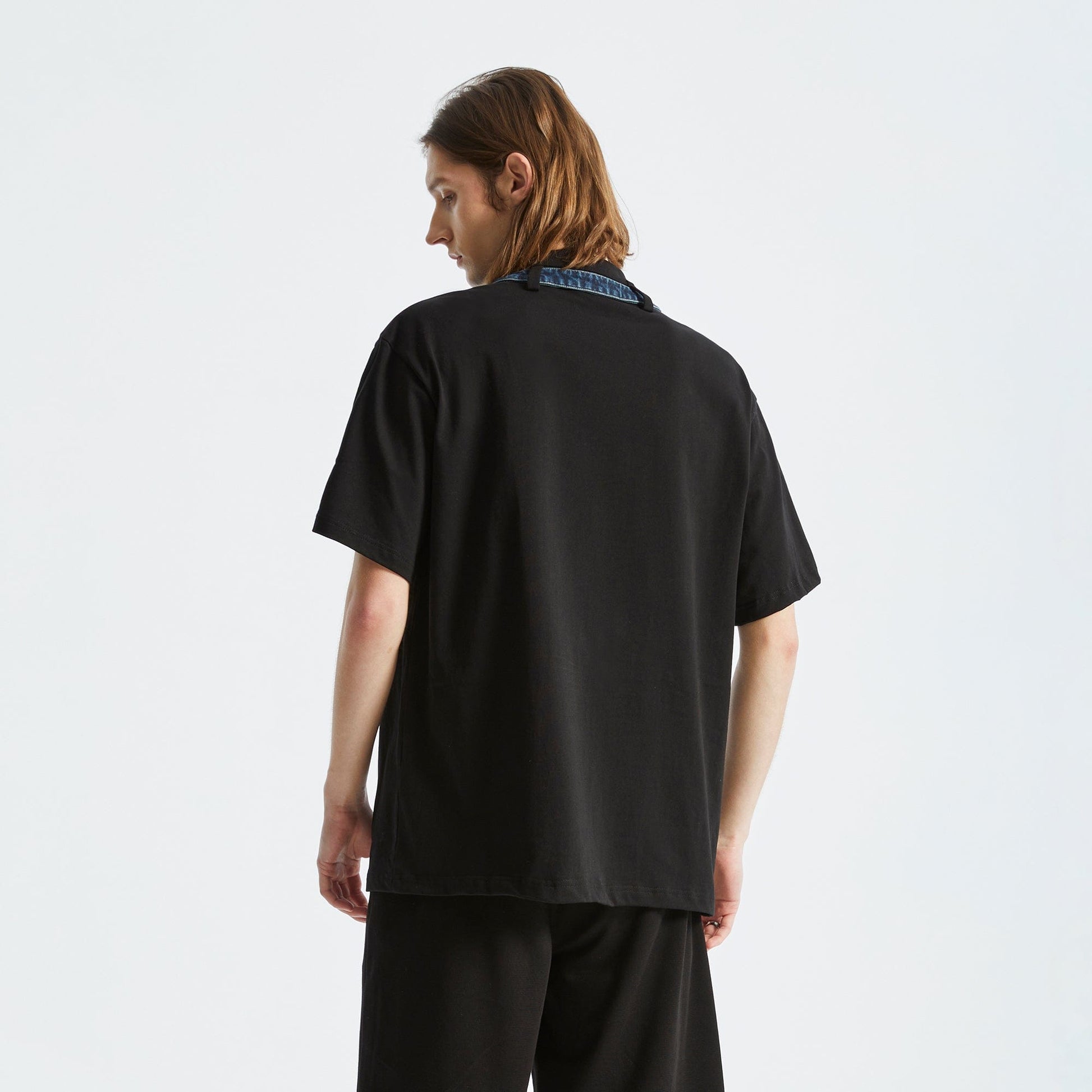 ORGANIC EMOTION Deconstructed Denim Shorts Spliced T-Shirt-T Shirt-S-Free Shipping Leatheretro