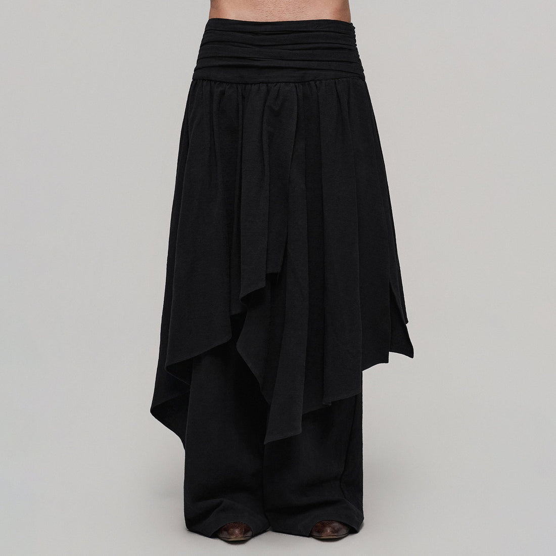 ILNya Nieternite Nifutur Crinkled Flap Cotton-Linen Blend Skort-Pants-S(0)-Free Shipping Leatheretro