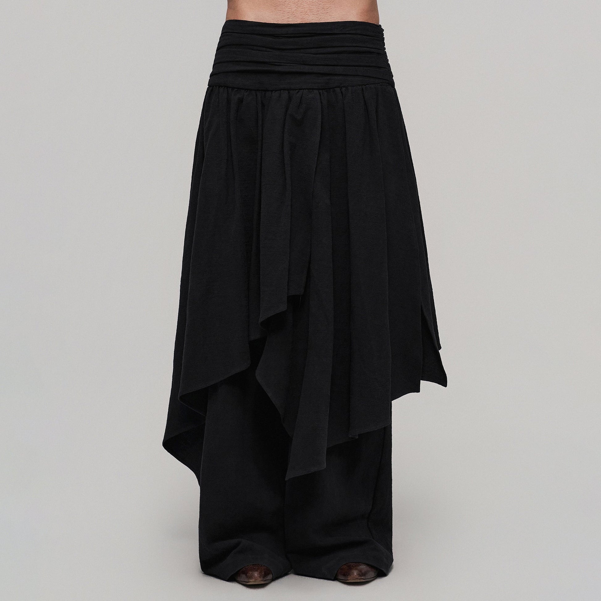 ILNya Nieternite Nifutur Crinkled Flap Cotton-Linen Blend Skort-Pants-S(0)-Free Shipping Leatheretro