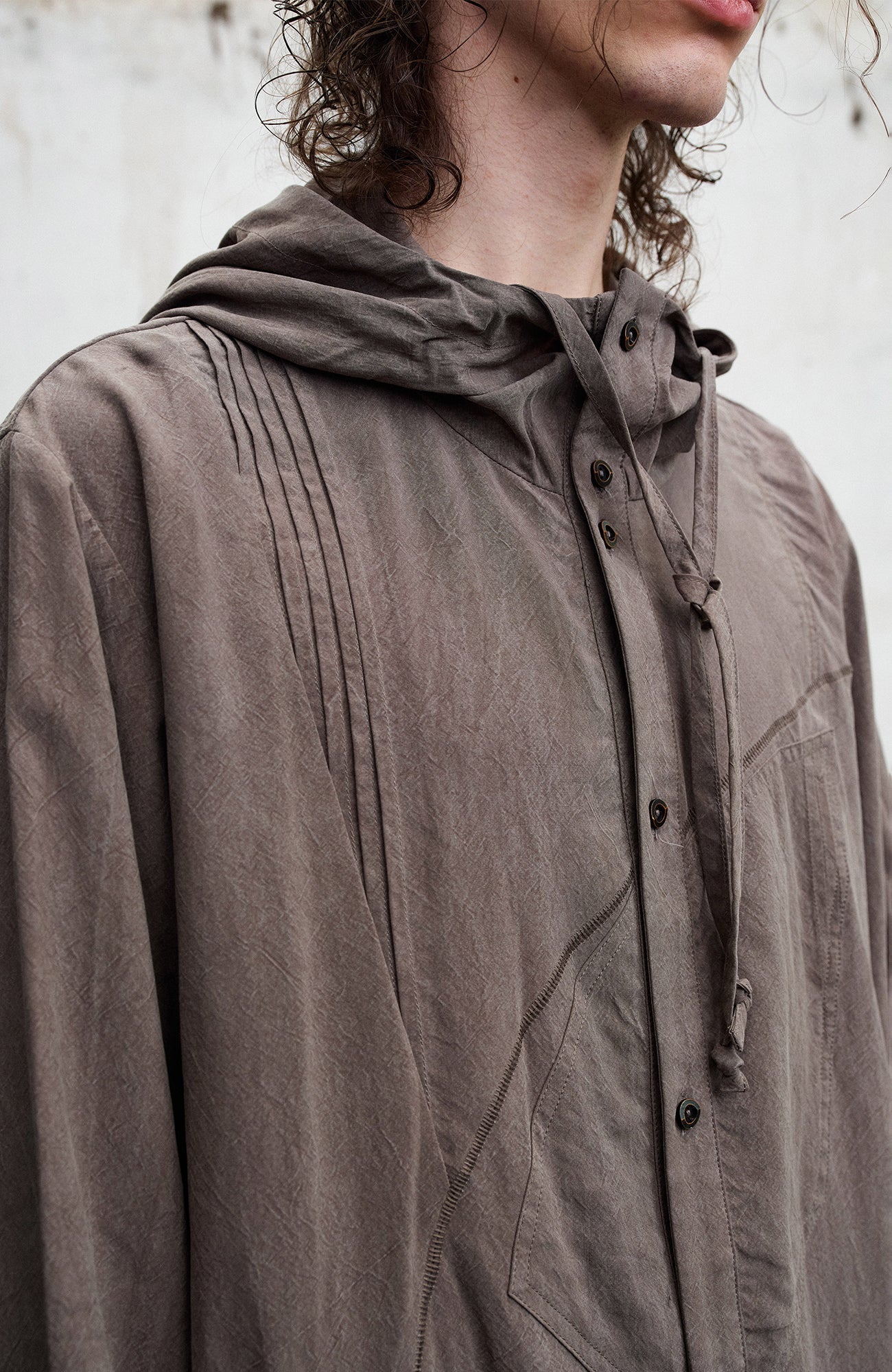 ILNya Nieternite Nifutur Draped Hooded Overshirt-Shirt-S(0)-Free Shipping Leatheretro